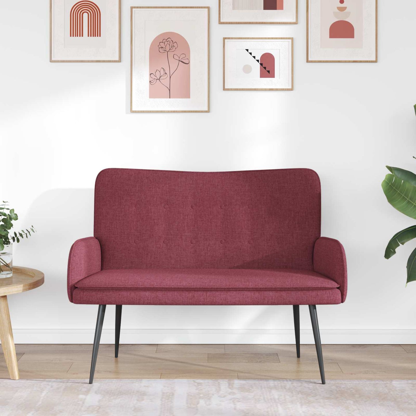2-Sitzer Sofa Weinrot 115 x 61 x 87 cm Stoff
