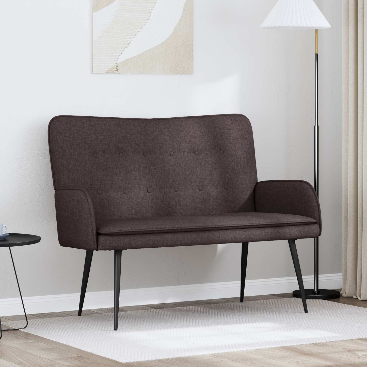 2-Sitzer Sofa Dunkelbraun 115 x 61 x 87 cm Stoff