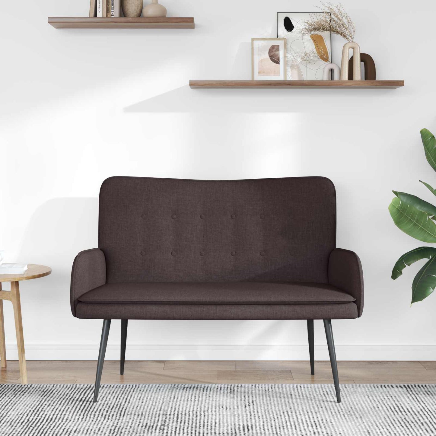 2-Sitzer Sofa Dunkelbraun 115 x 61 x 87 cm Stoff