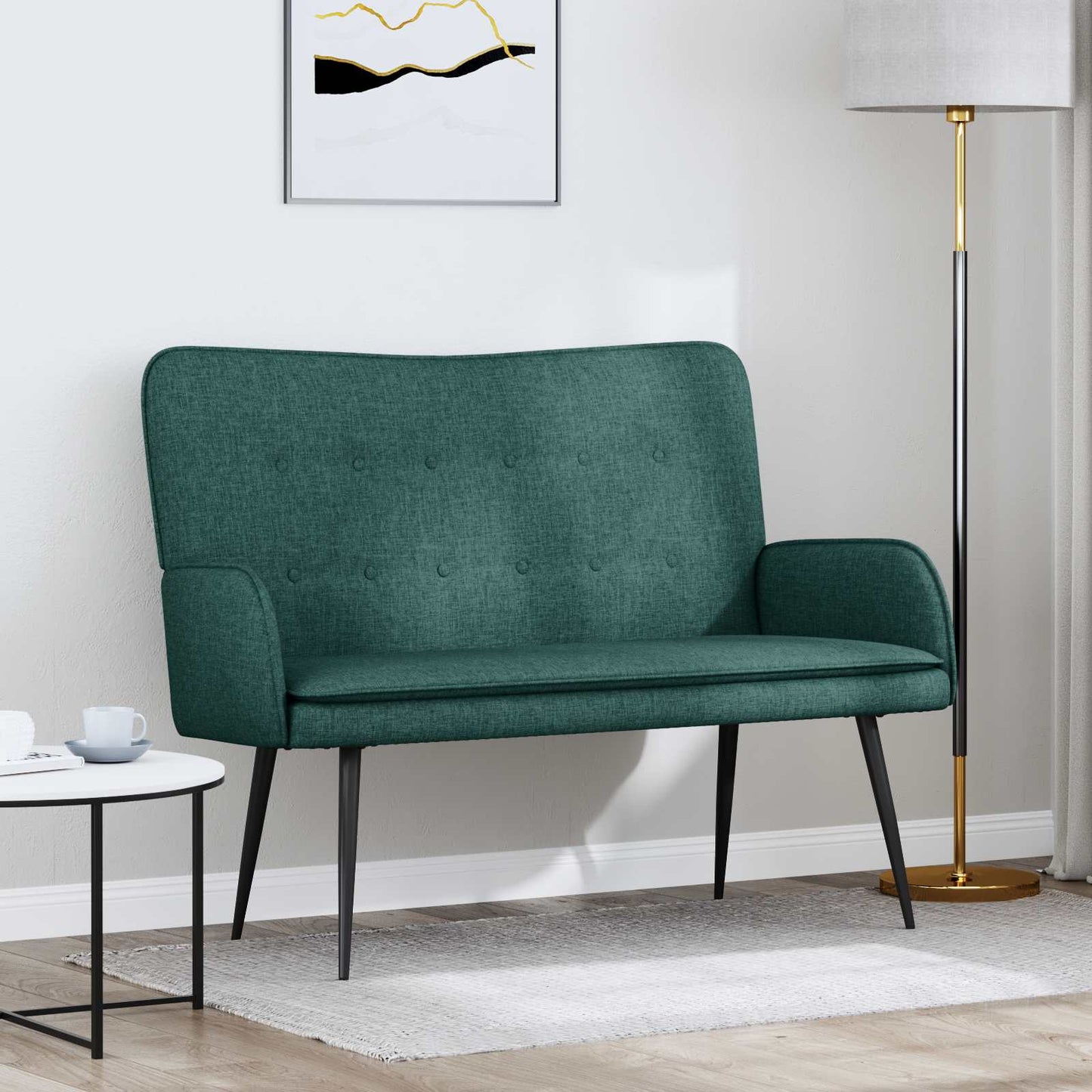 2-Sitzer Sofa Dunkelgrün 115 x 61 x 87 cm Stoff