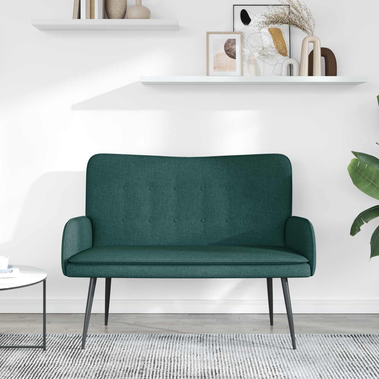 2-Sitzer Sofa Dunkelgrün 115 x 61 x 87 cm Stoff