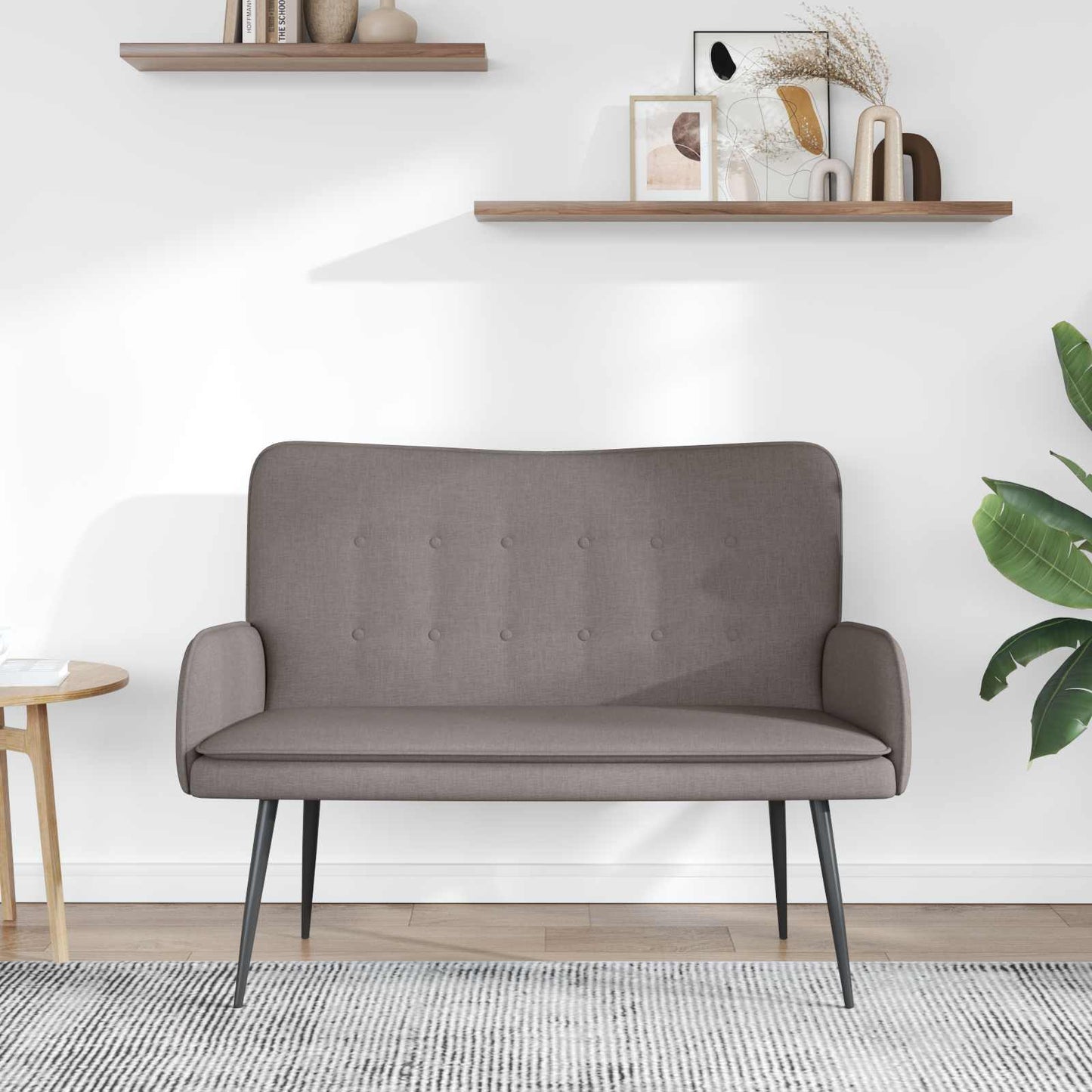 2-Sitzer Sofa Taupe 115 x 61 x 87 cm Stoff