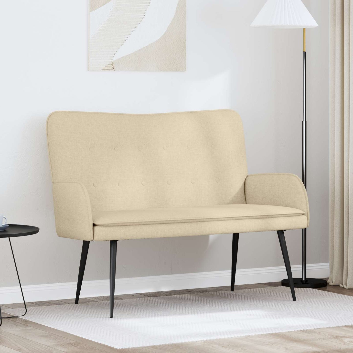 2-Sitzer Sofa Creme 115 x 61 x 87 cm Stoff