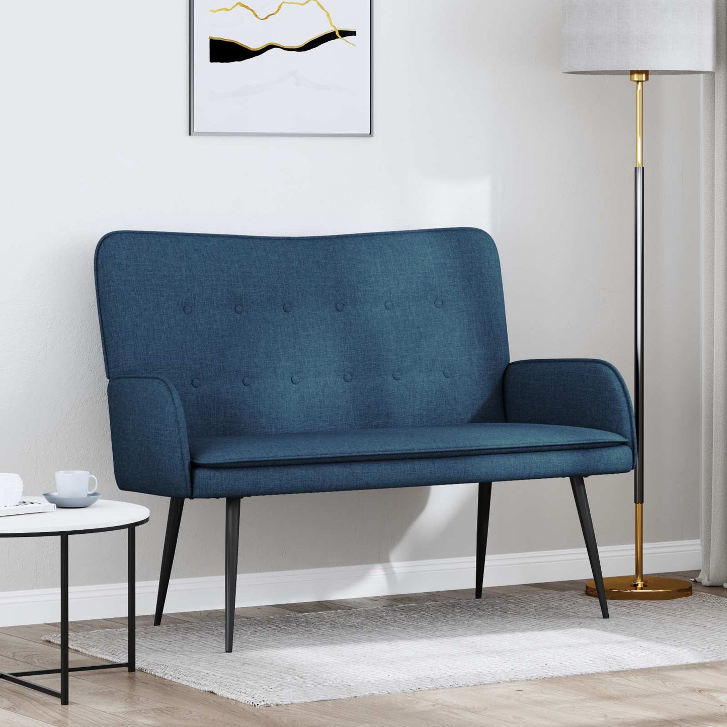 2-Sitzer Sofa Blau 115 x 61 x 87 cm Stoff