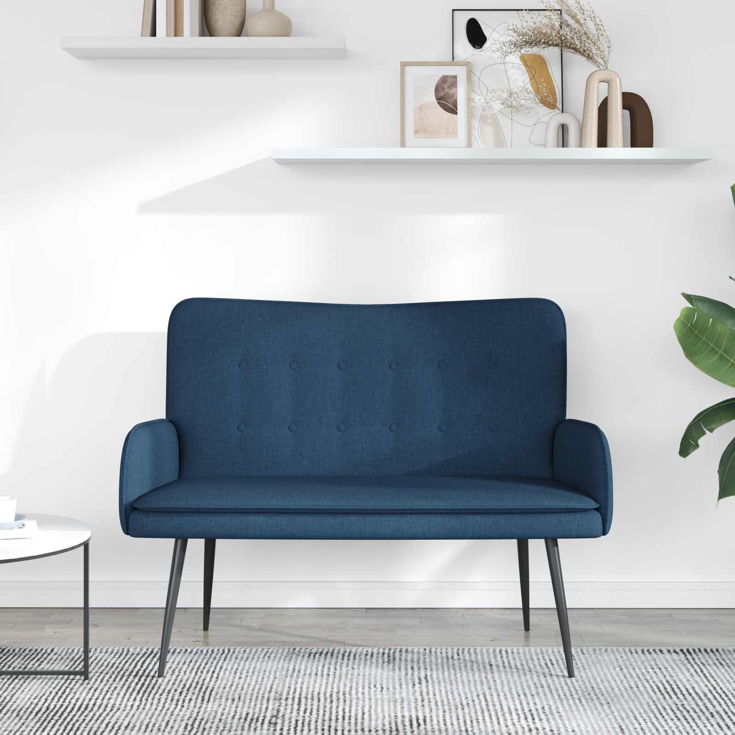 2-Sitzer Sofa Blau 115 x 61 x 87 cm Stoff