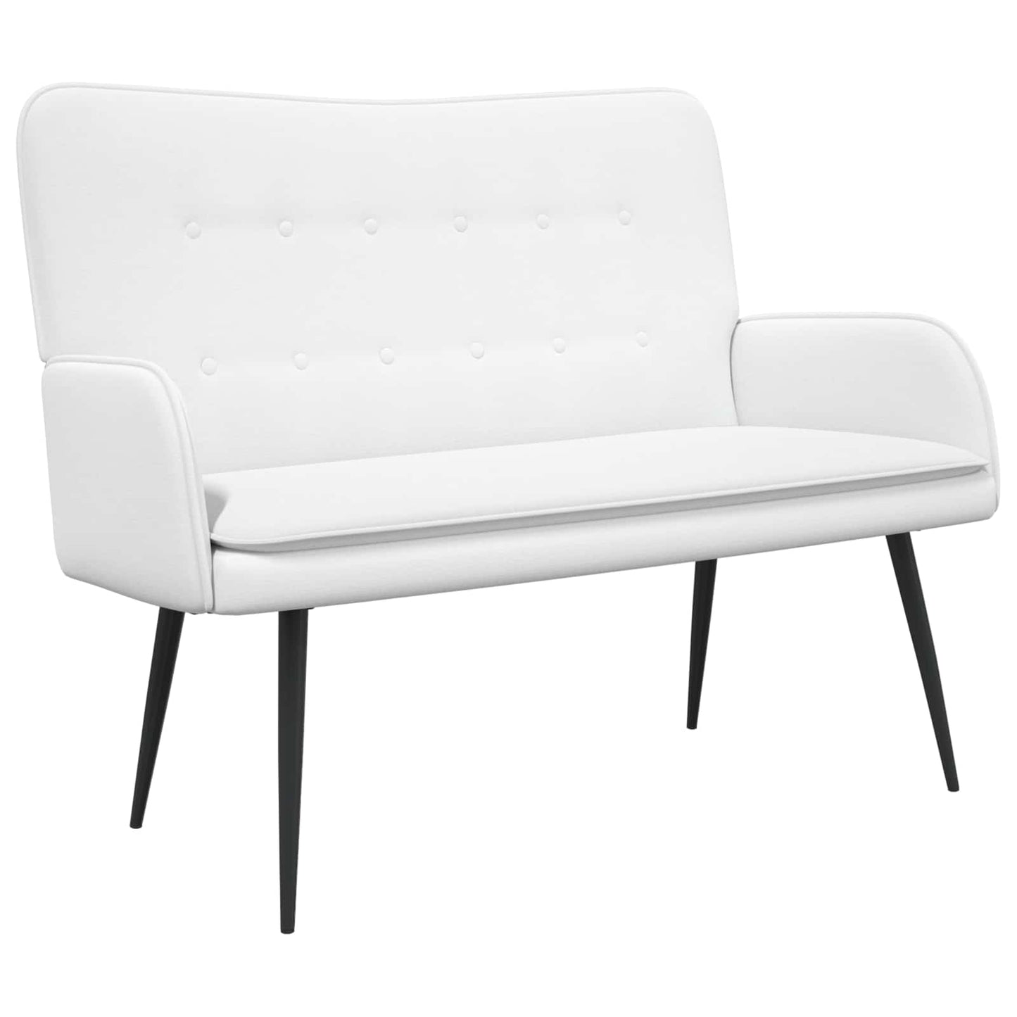 2-Sitzer Sofa Weiß 115 x 61 x 87 cm Stoff