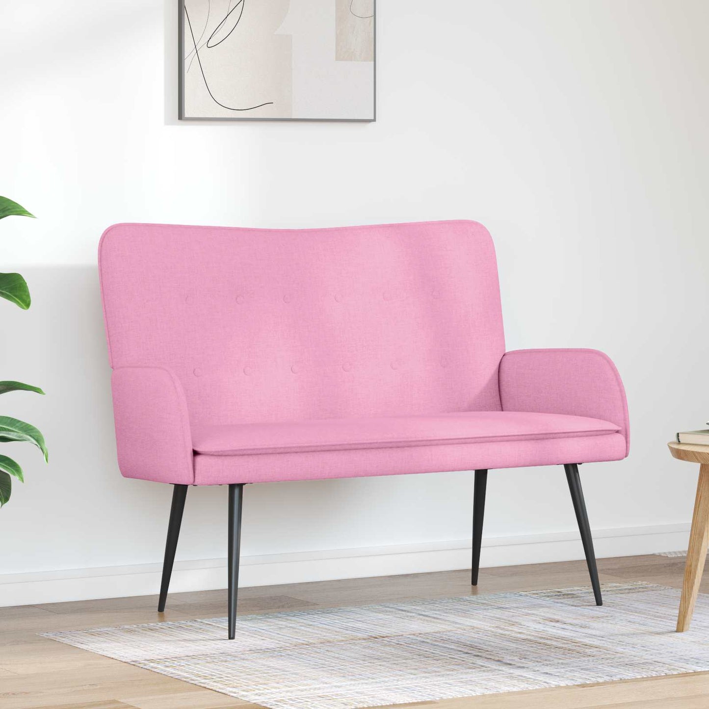 2-Sitzer Sofa Rosa 115 x 61 x 87 cm Stoff