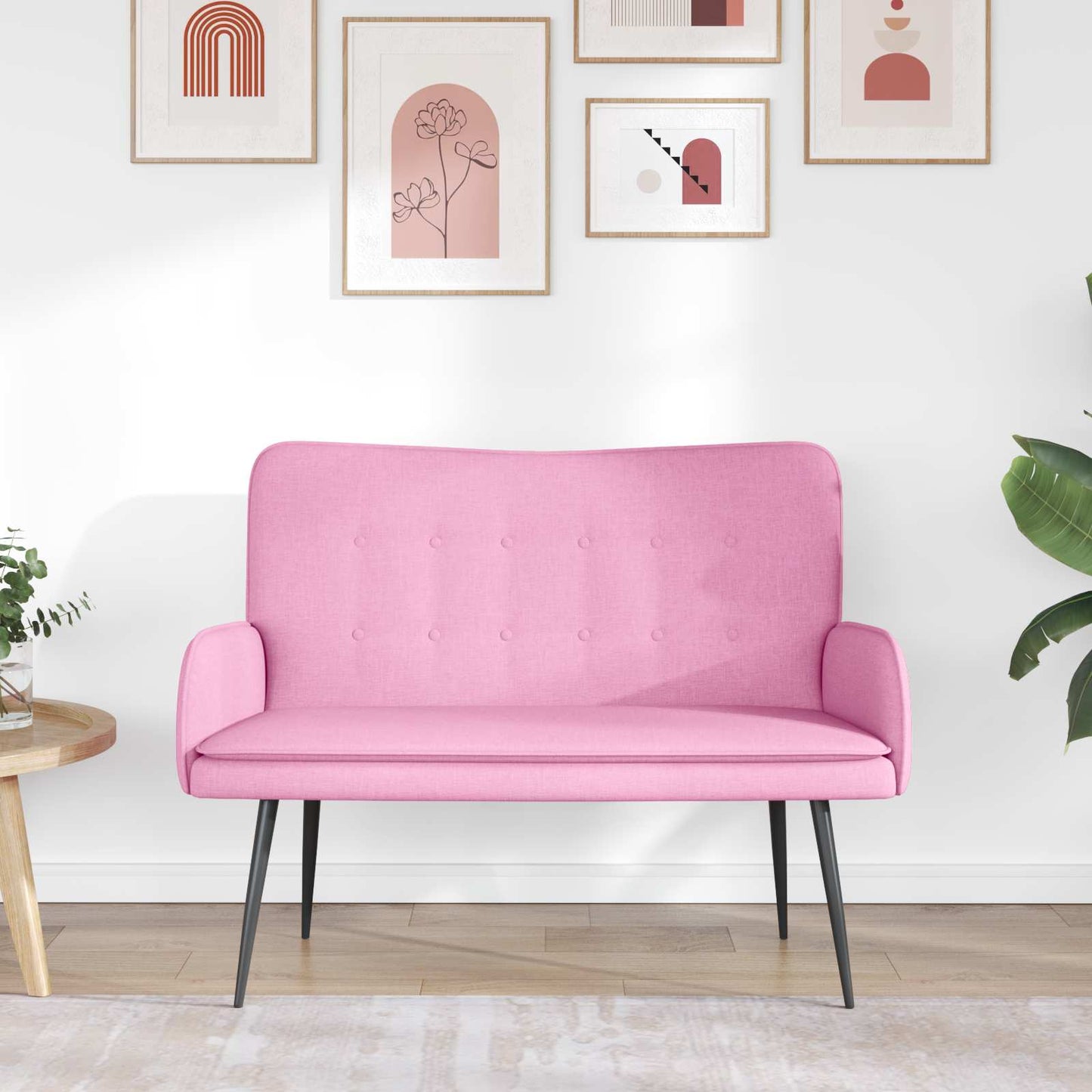 2-Sitzer Sofa Rosa 115 x 61 x 87 cm Stoff