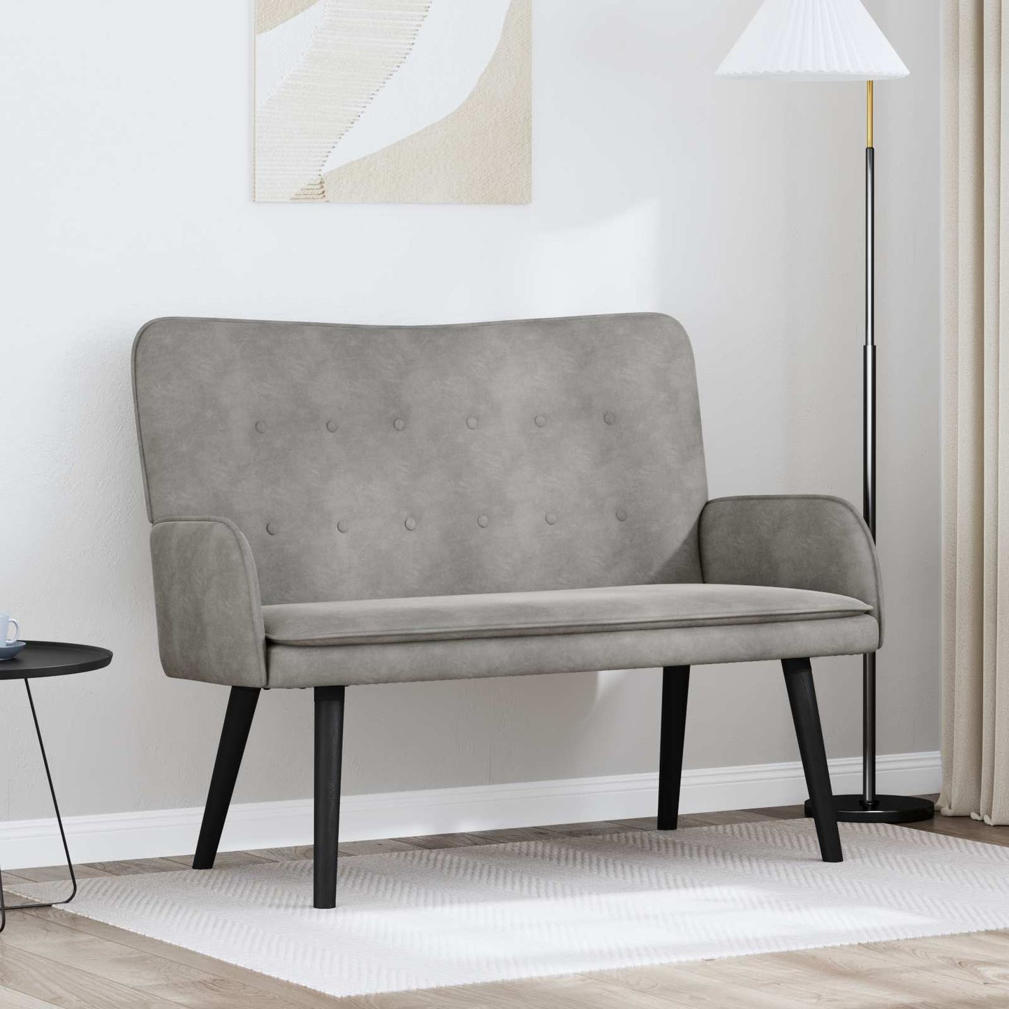 Zweisitzer Sofa Hellgrau 115 x 61 x 87 cm Samt