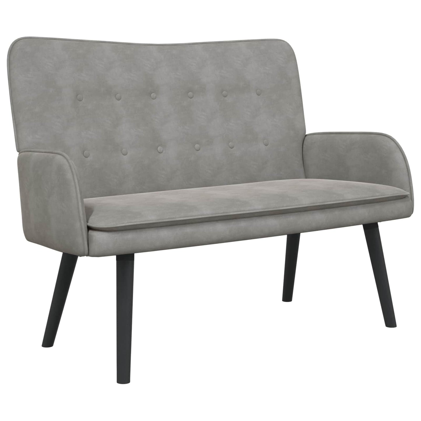 Zweisitzer Sofa Hellgrau 115 x 61 x 87 cm Samt