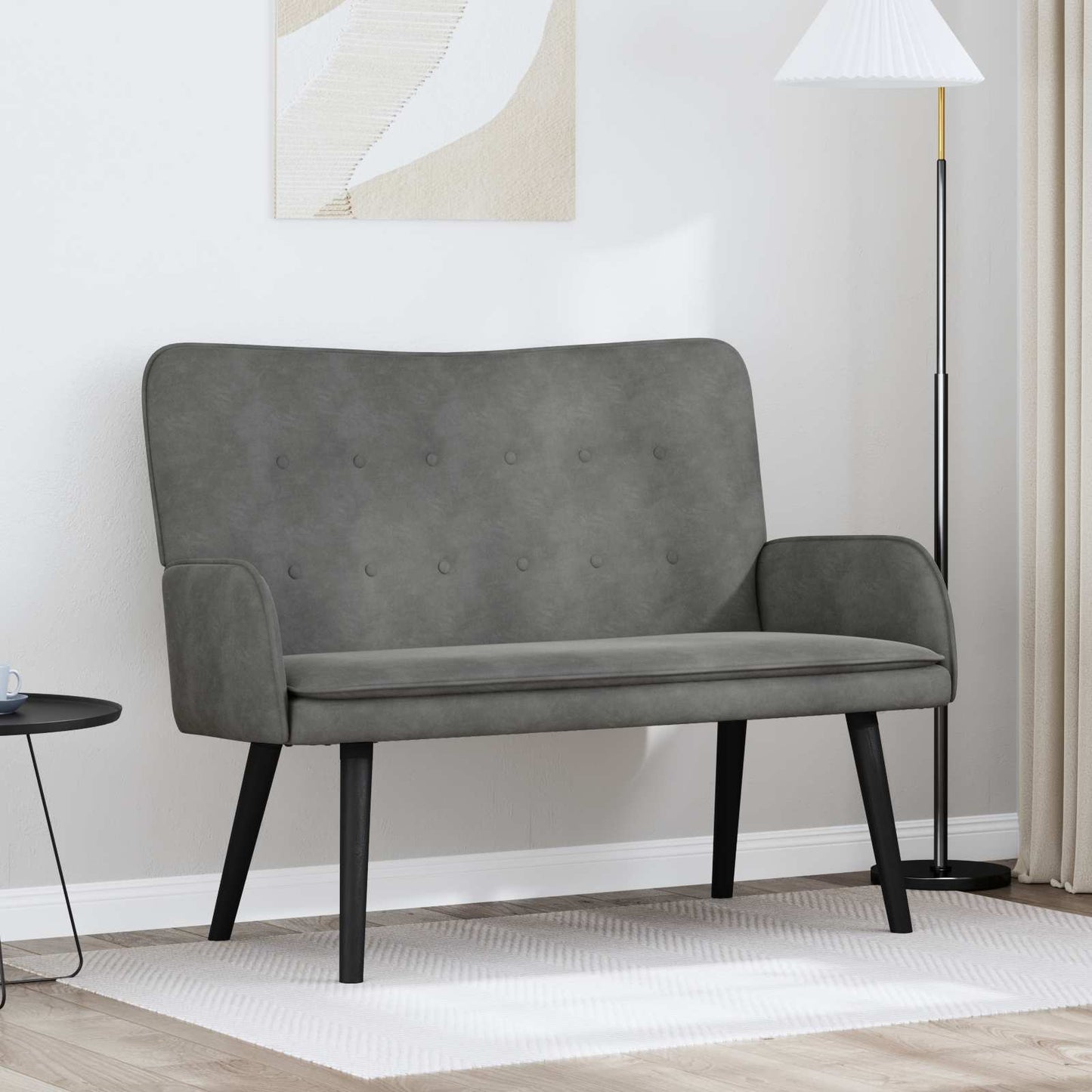 Zweisitzer Sofa Dunkelgrau 115 x 61 x 87 cm Samt