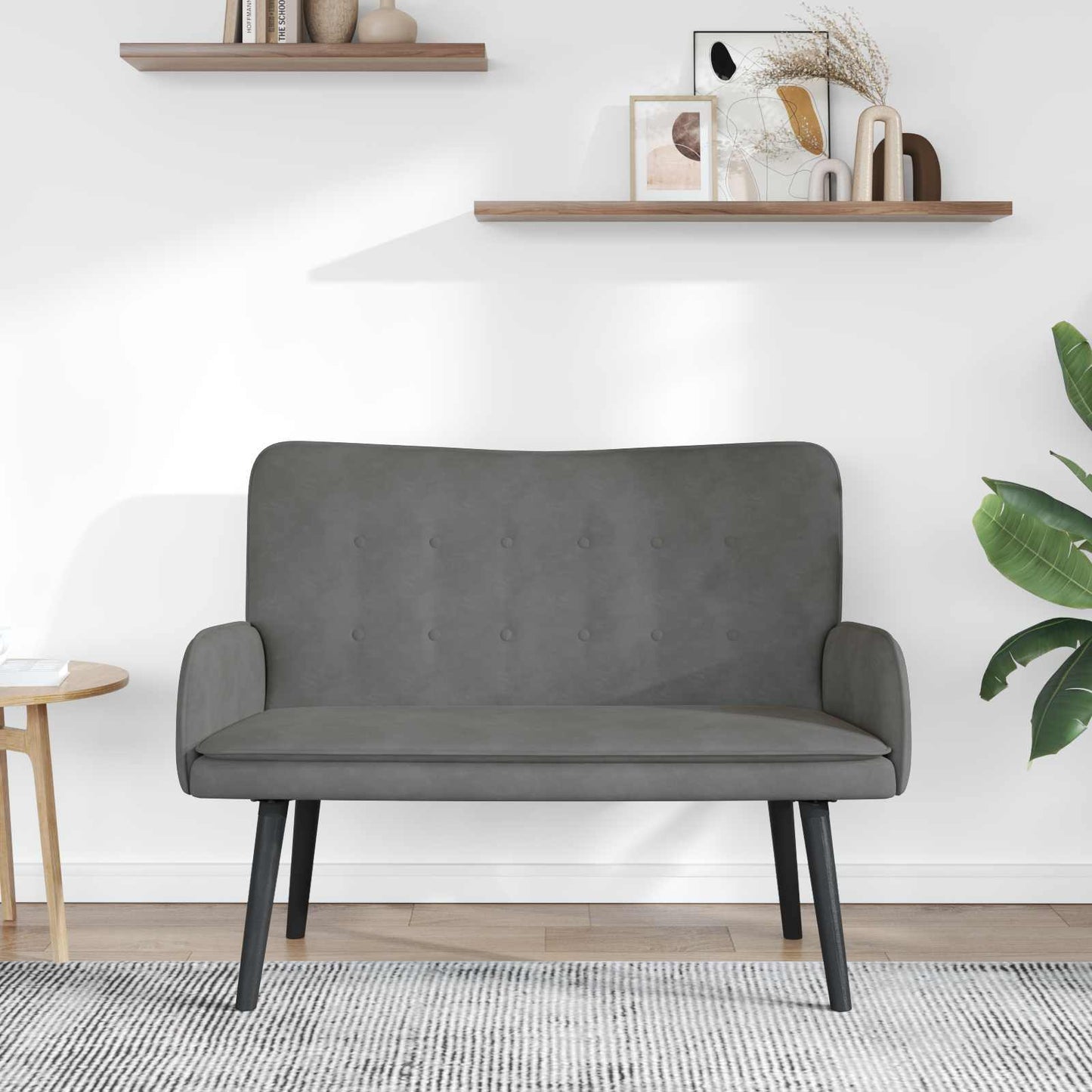 Zweisitzer Sofa Dunkelgrau 115 x 61 x 87 cm Samt
