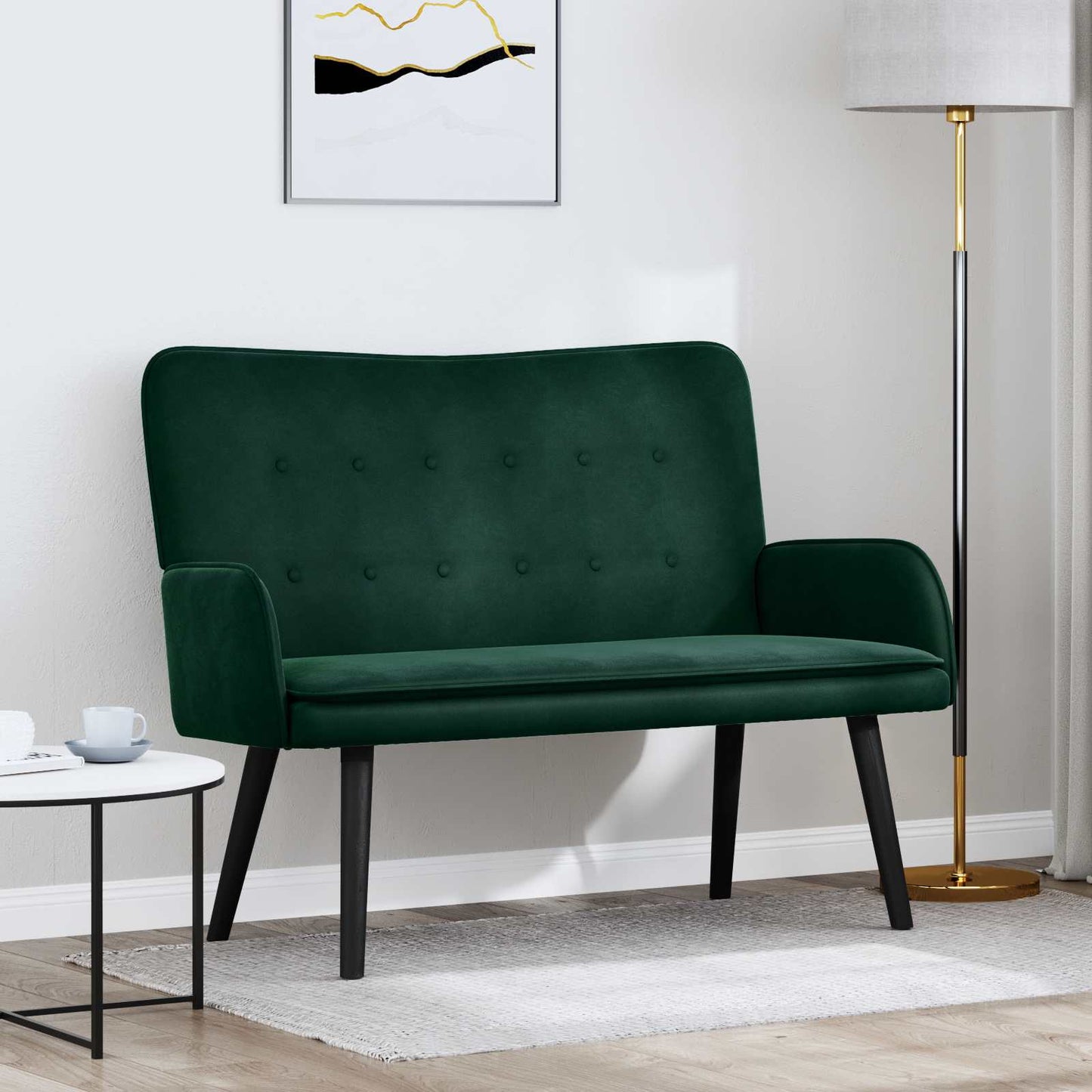 Zweisitzer Sofa Dunkelgrün 115 x 61 x 87 cm Samt