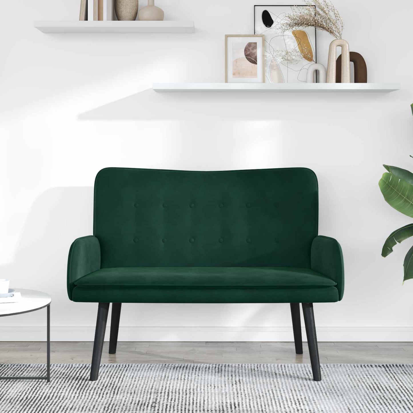 Zweisitzer Sofa Dunkelgrün 115 x 61 x 87 cm Samt