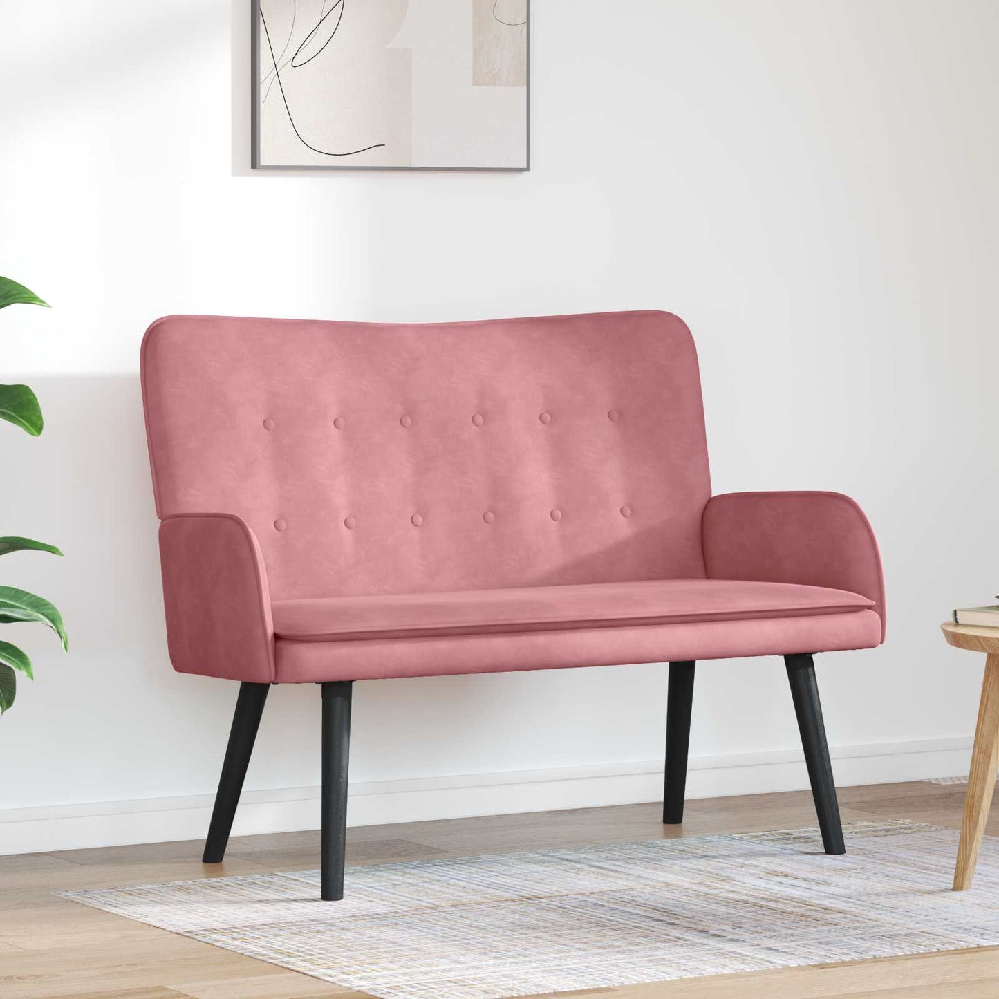 Zweisitzer Sofa Rosa 115 x 61 x 87 cm Samt
