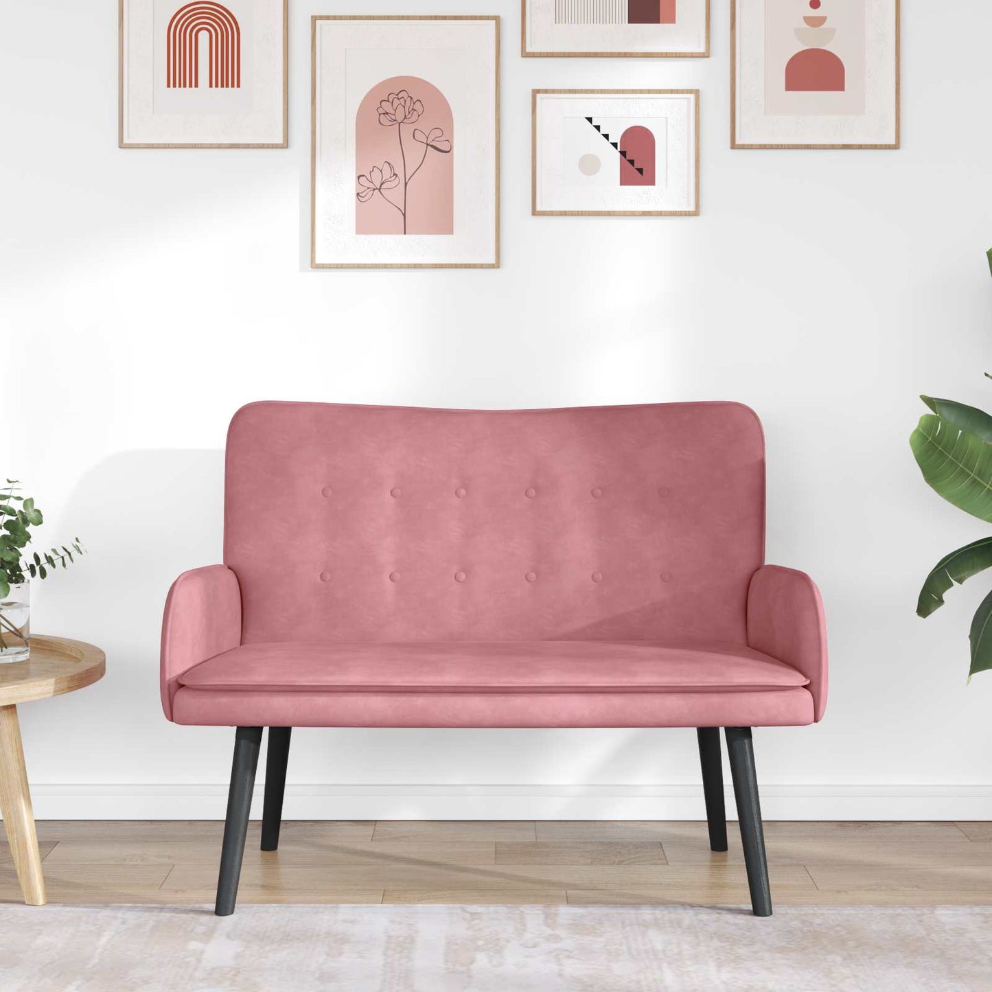 Zweisitzer Sofa Rosa 115 x 61 x 87 cm Samt