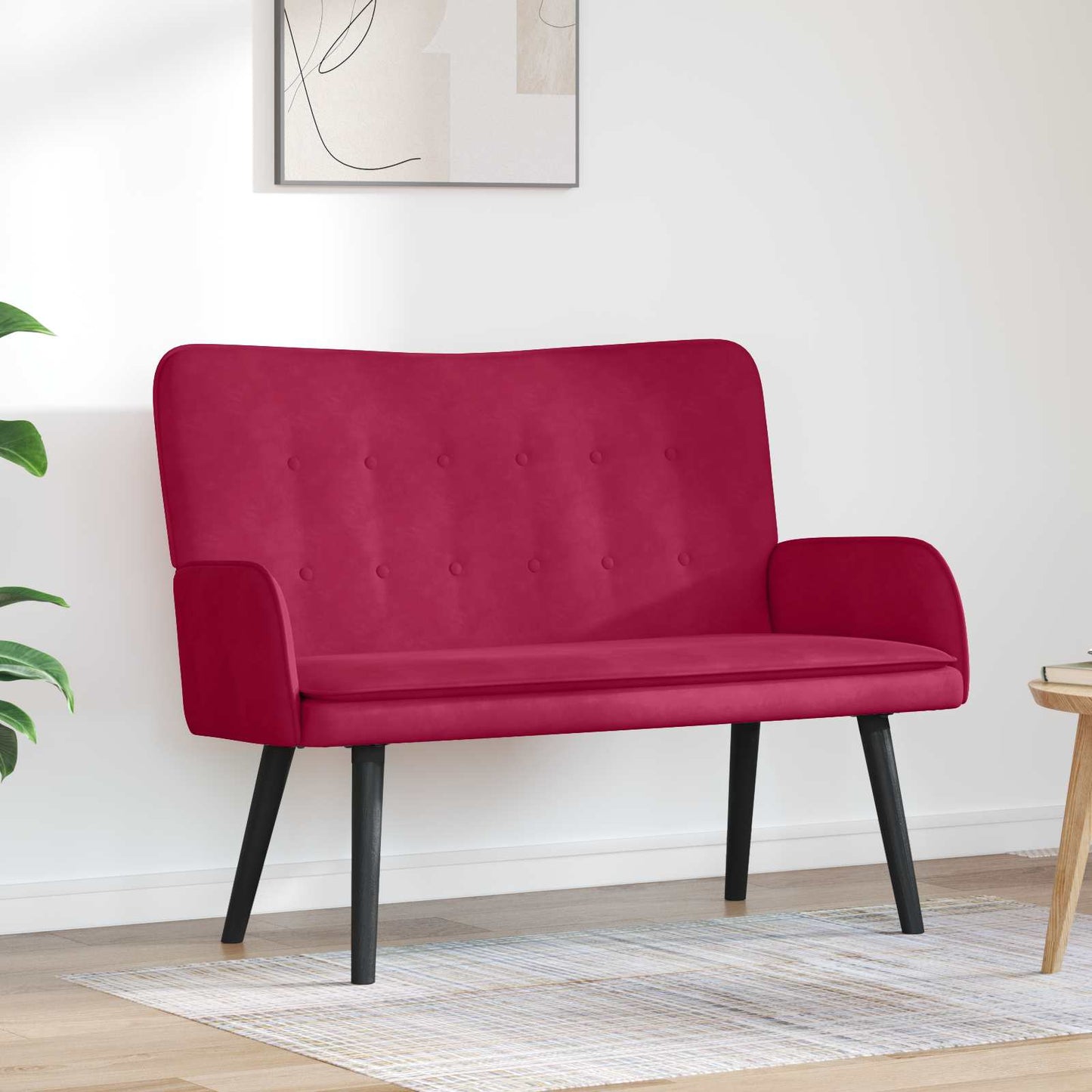 Zweisitzer Sofa Weinrot 115 x 61 x 87 cm Samt