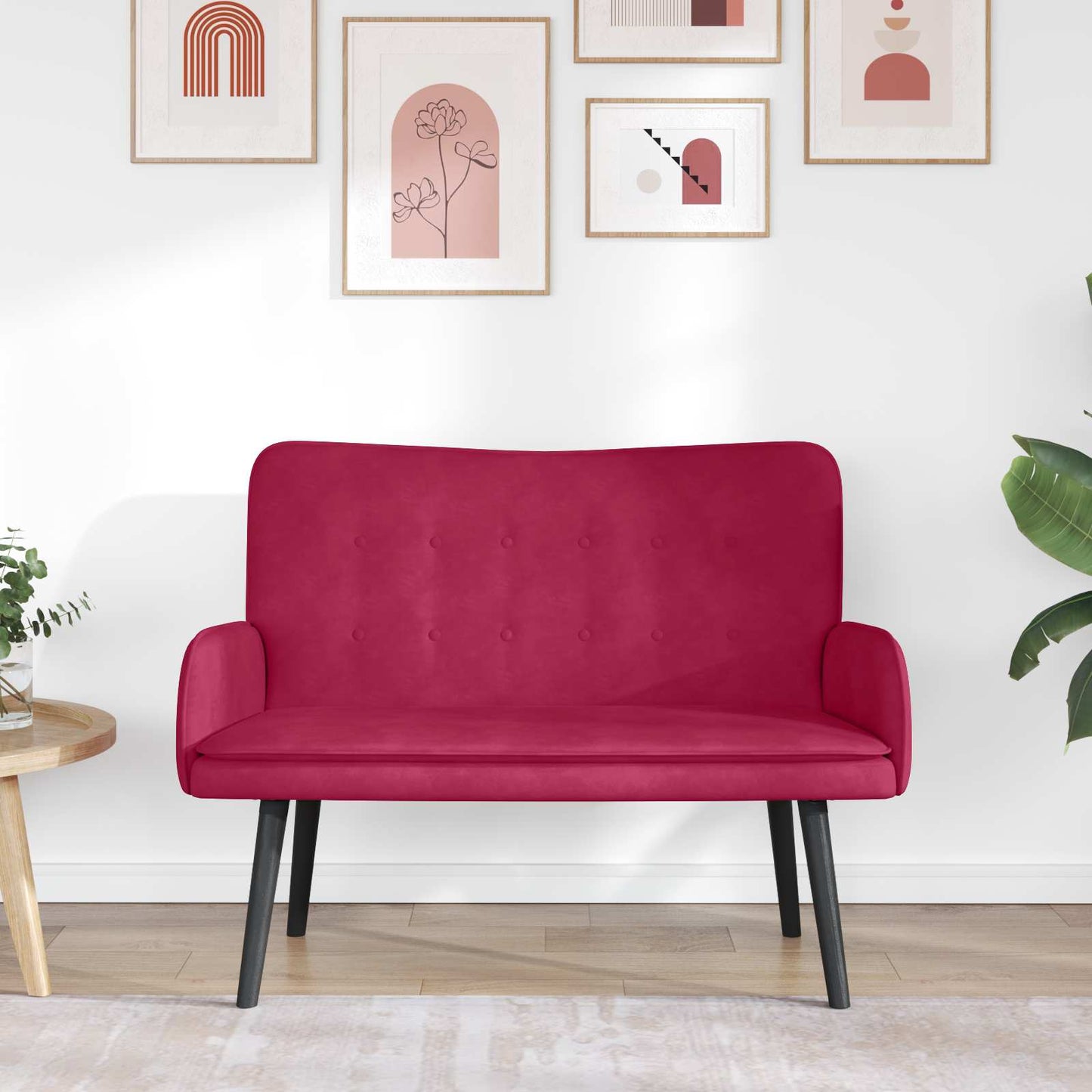 Zweisitzer Sofa Weinrot 115 x 61 x 87 cm Samt