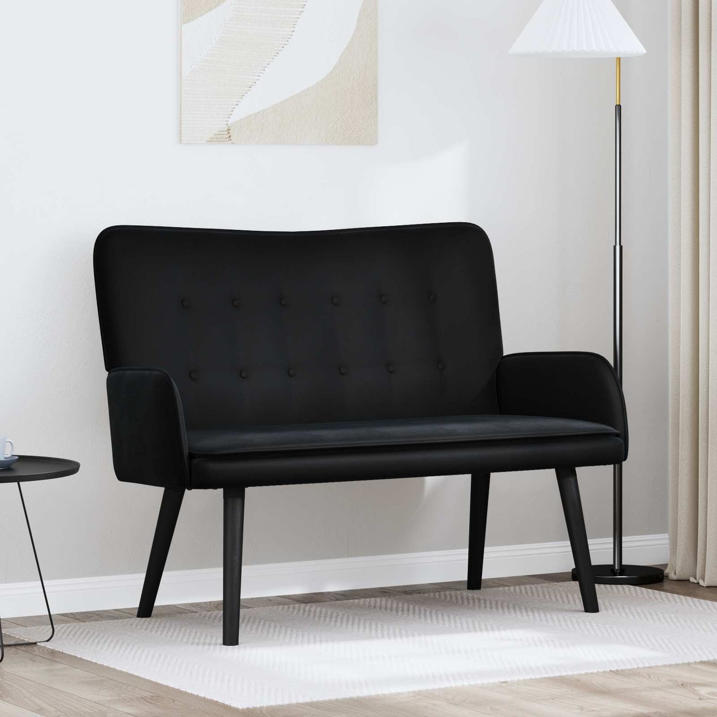 Zweisitzer Sofa Schwarz 115 x 61 x 87 cm Samt