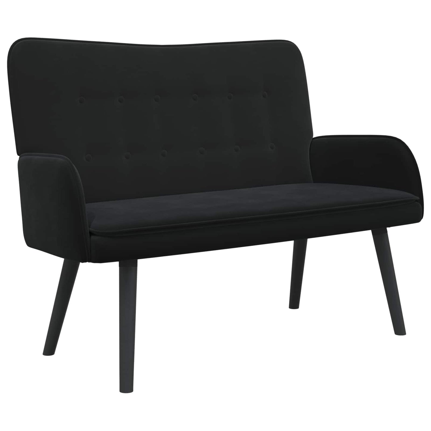 Zweisitzer Sofa Schwarz 115 x 61 x 87 cm Samt