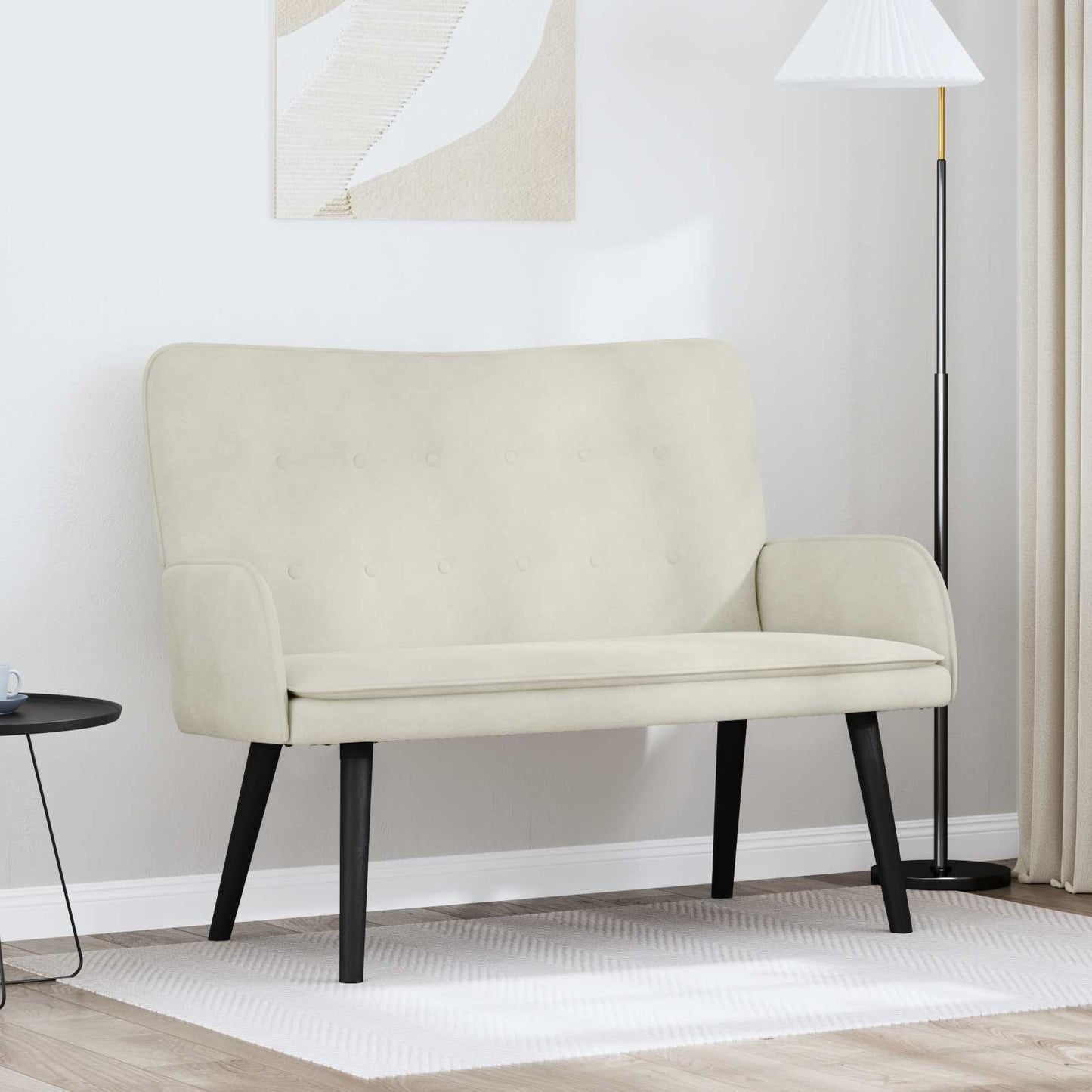 Zweisitzer Sofa Creme 115 x 61 x 87 cm Samt