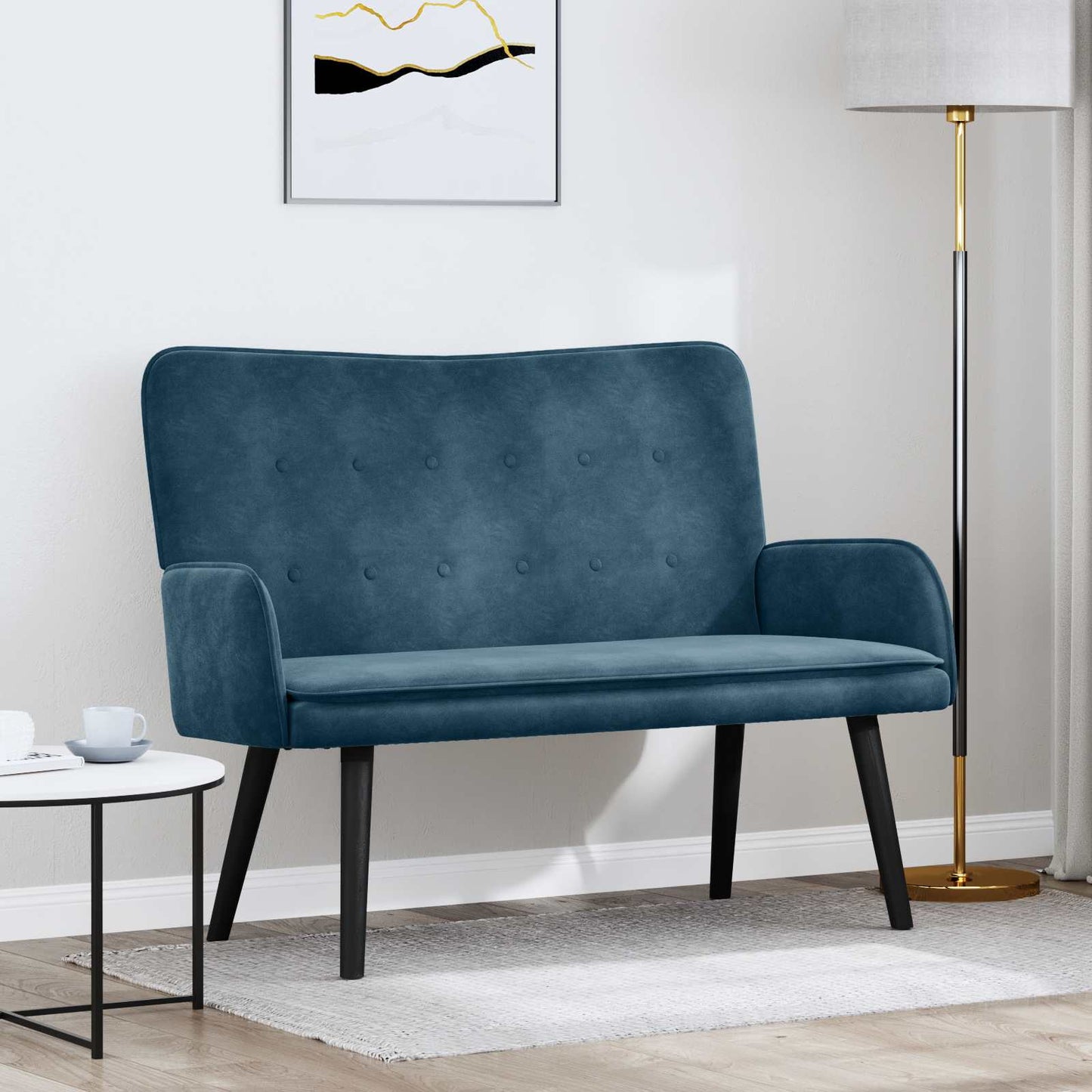 Zweisitzer Sofa Blau 115 x 61 x 87 cm Samt