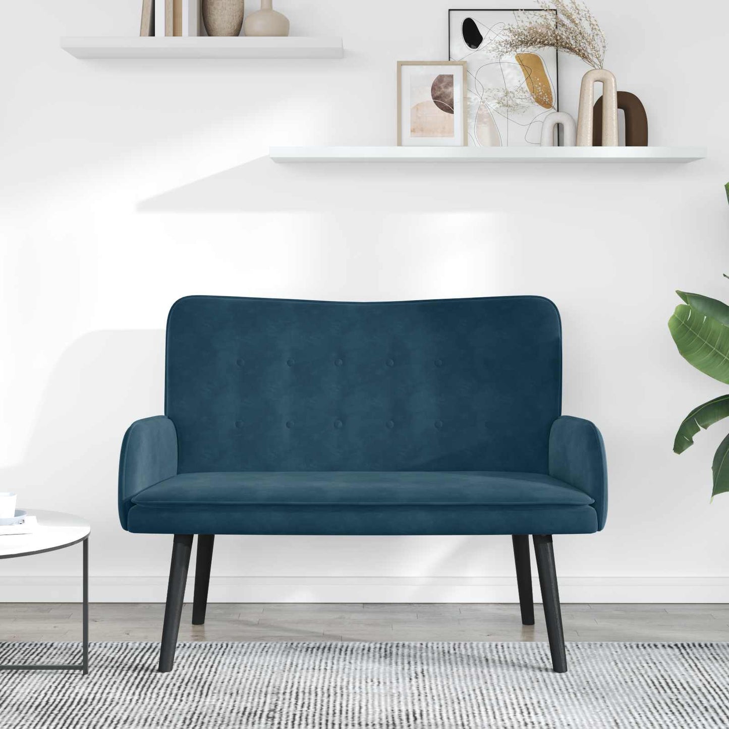 Zweisitzer Sofa Blau 115 x 61 x 87 cm Samt