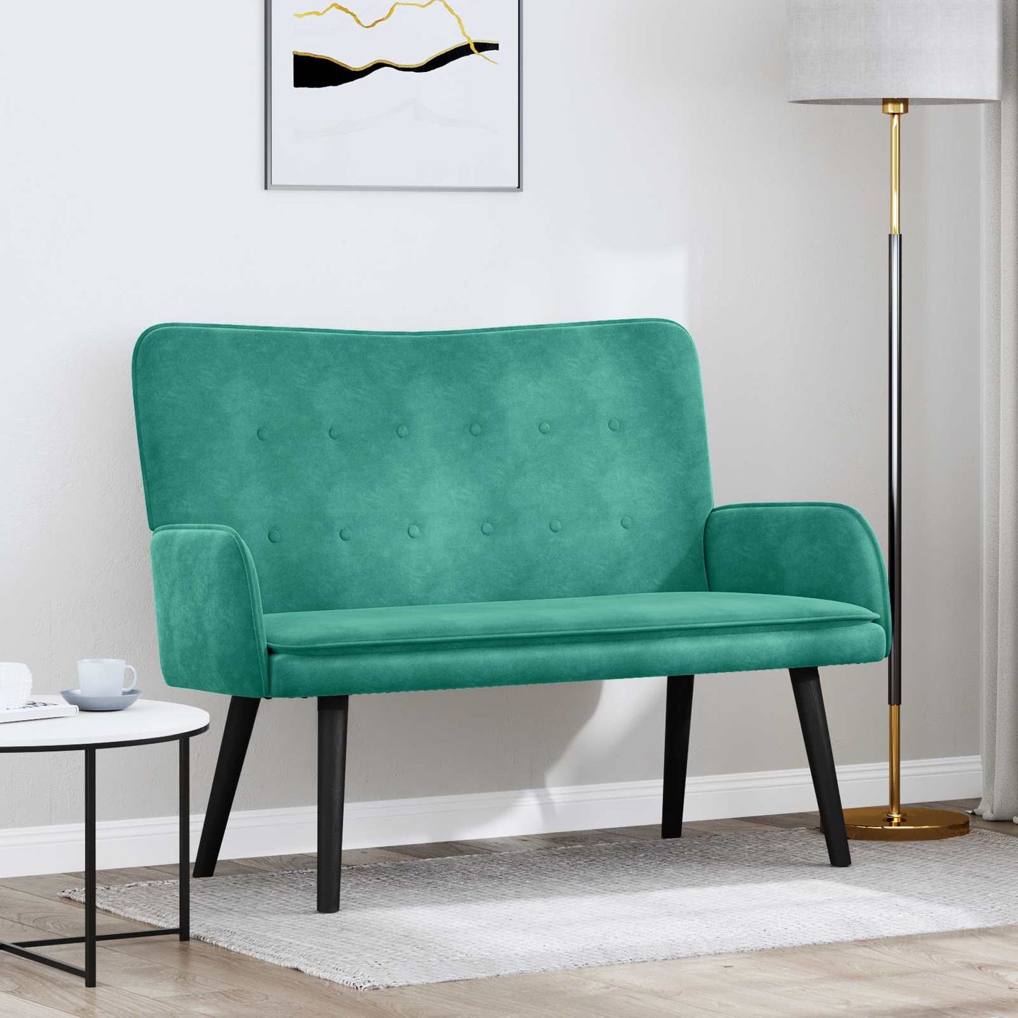 Zweisitzer Sofa Türkis 115 x 61 x 87 cm Samt