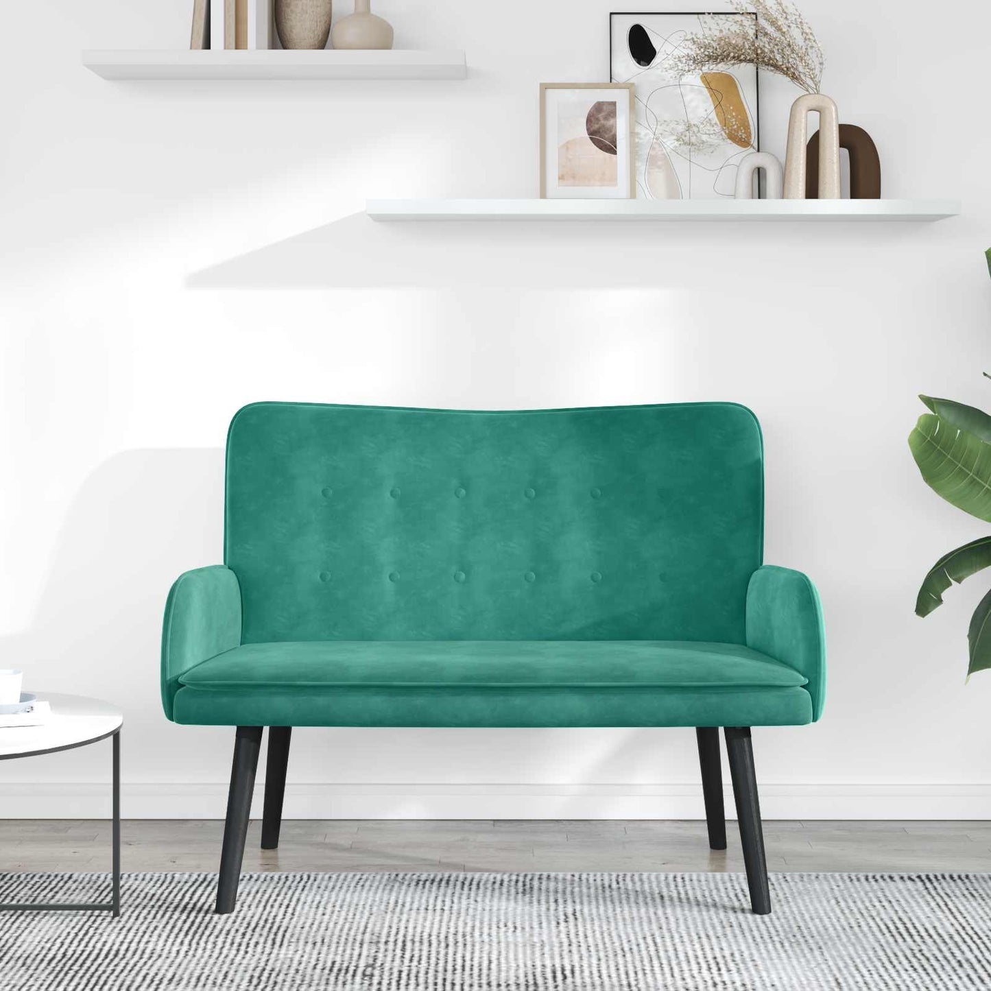 Zweisitzer Sofa Türkis 115 x 61 x 87 cm Samt