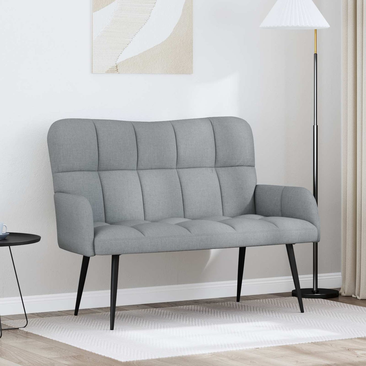 Zweisitzer Sofa Hellgrau 115 x 61 x 87 cm Stoff