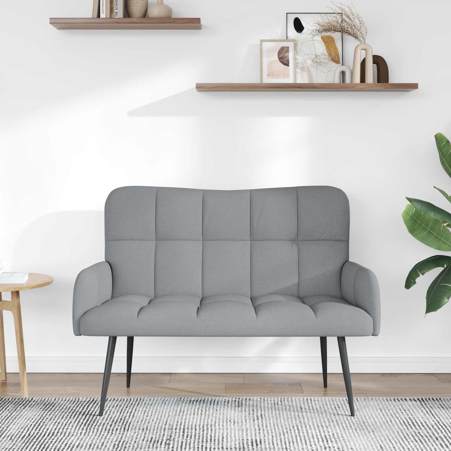 Zweisitzer Sofa Hellgrau 115 x 61 x 87 cm Stoff
