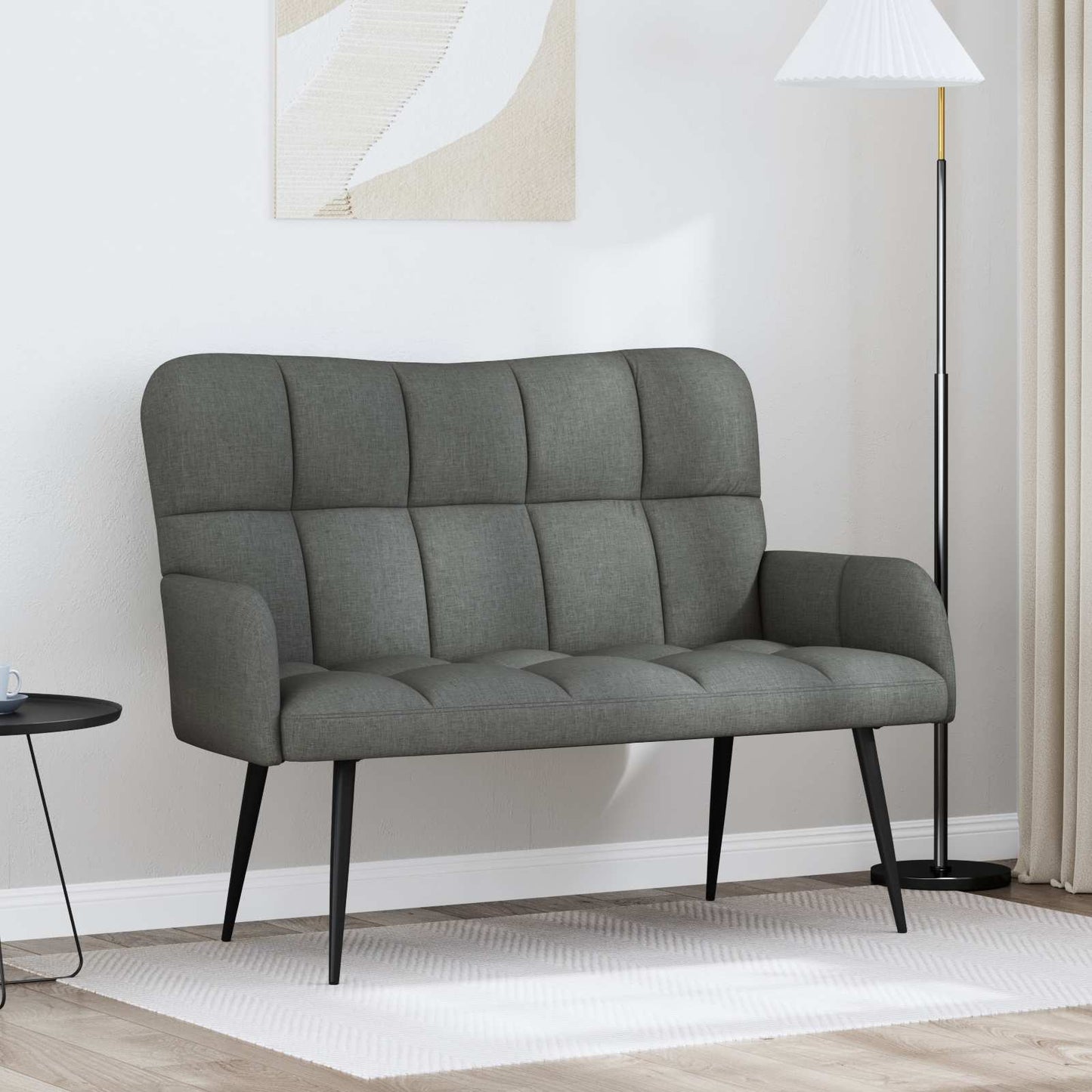Zweisitzer Sofa Dunkelgrau 115 x 61 x 87 cm Stoff
