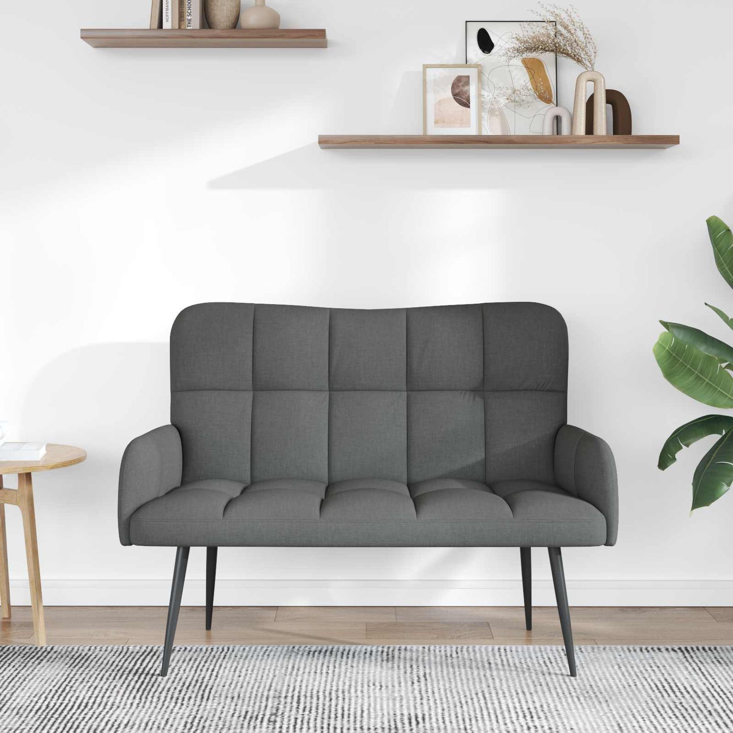 Zweisitzer Sofa Dunkelgrau 115 x 61 x 87 cm Stoff