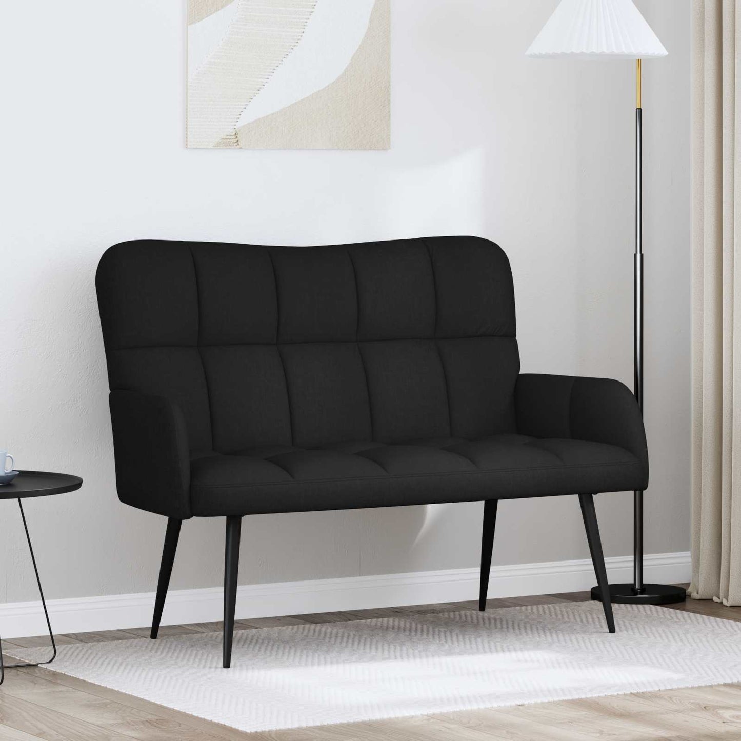 Zweisitzer Sofa Schwarz 115 x 61 x 87 cm Stoff