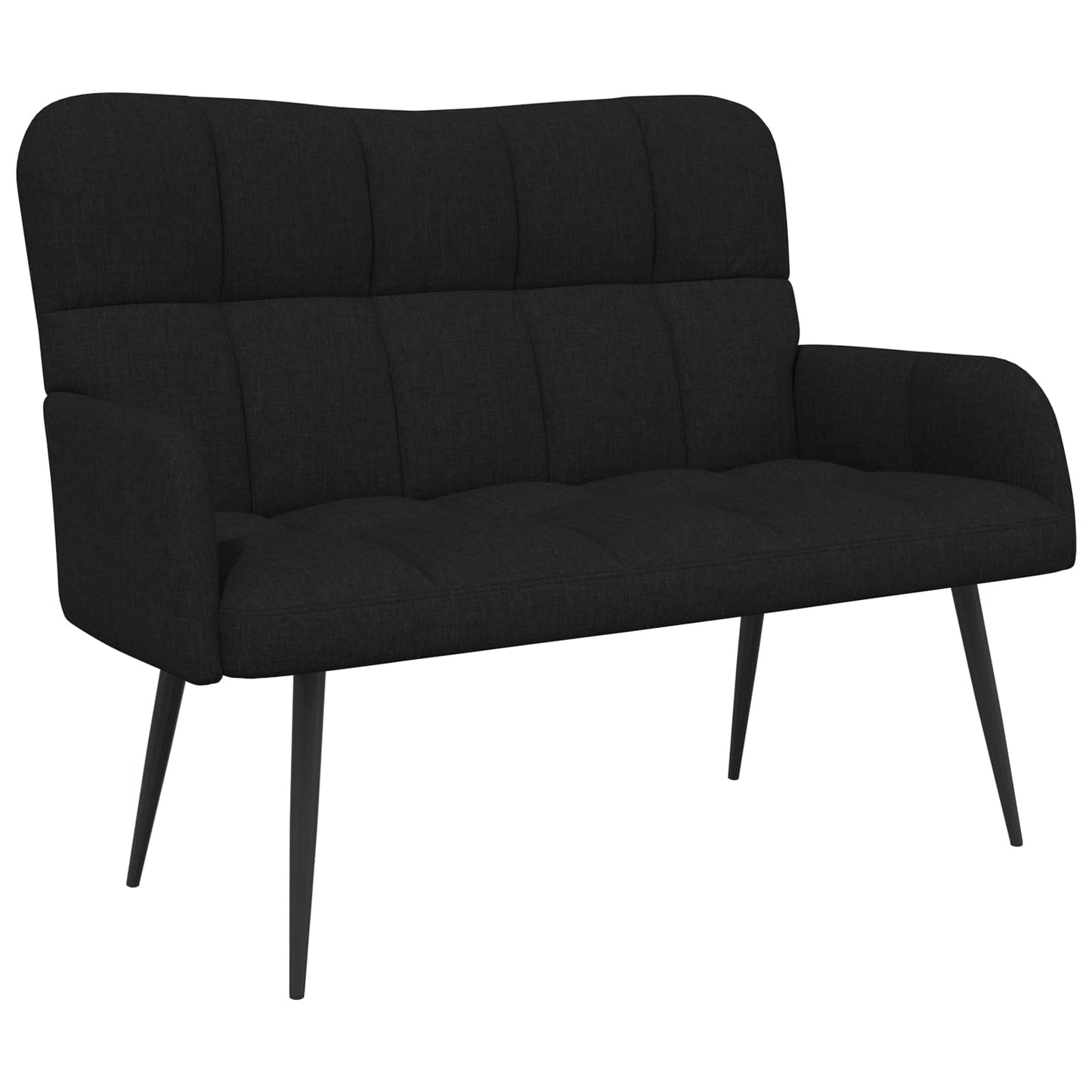 Zweisitzer Sofa Schwarz 115 x 61 x 87 cm Stoff