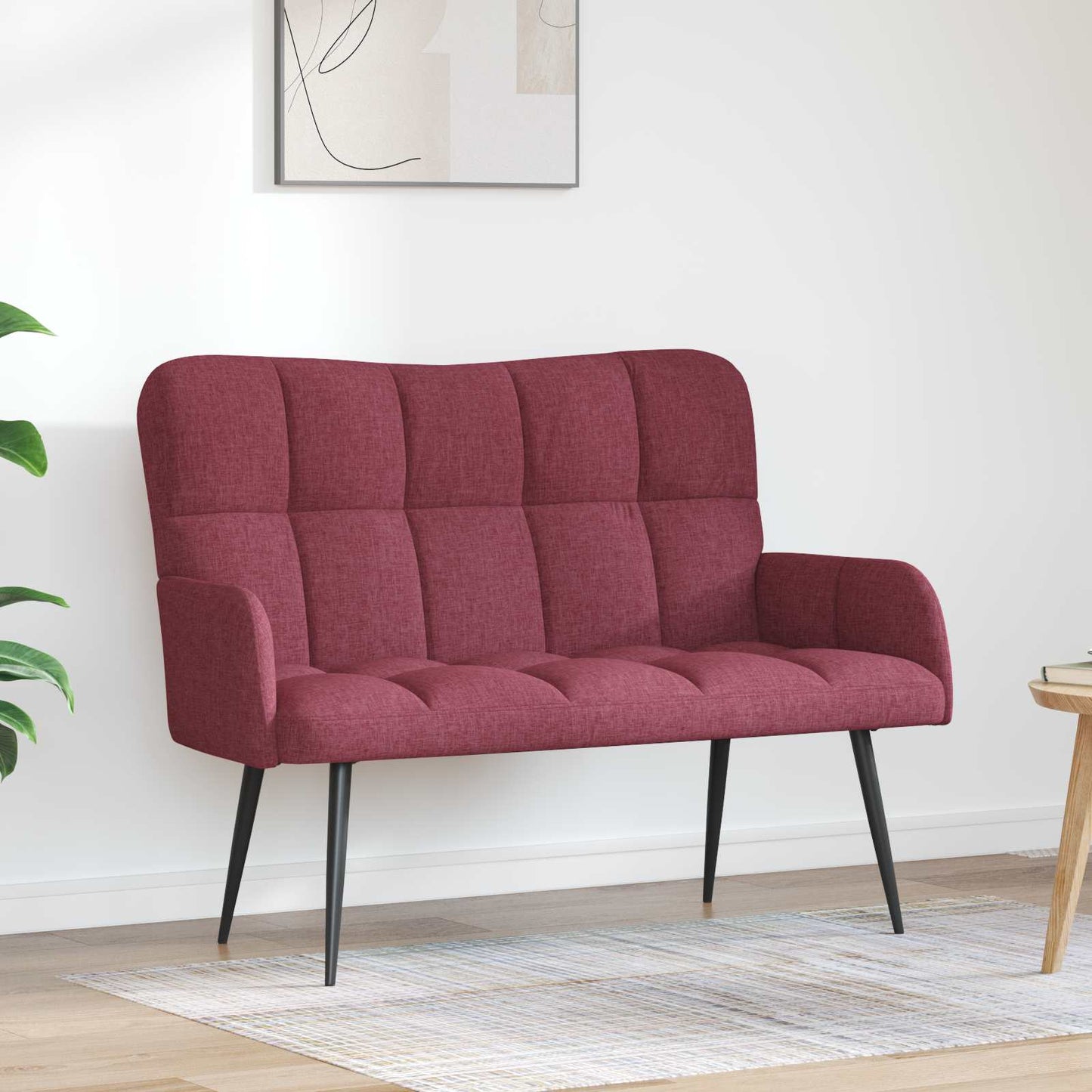 Zweisitzer Sofa Weinrot 115 x 61 x 87 cm Stoff