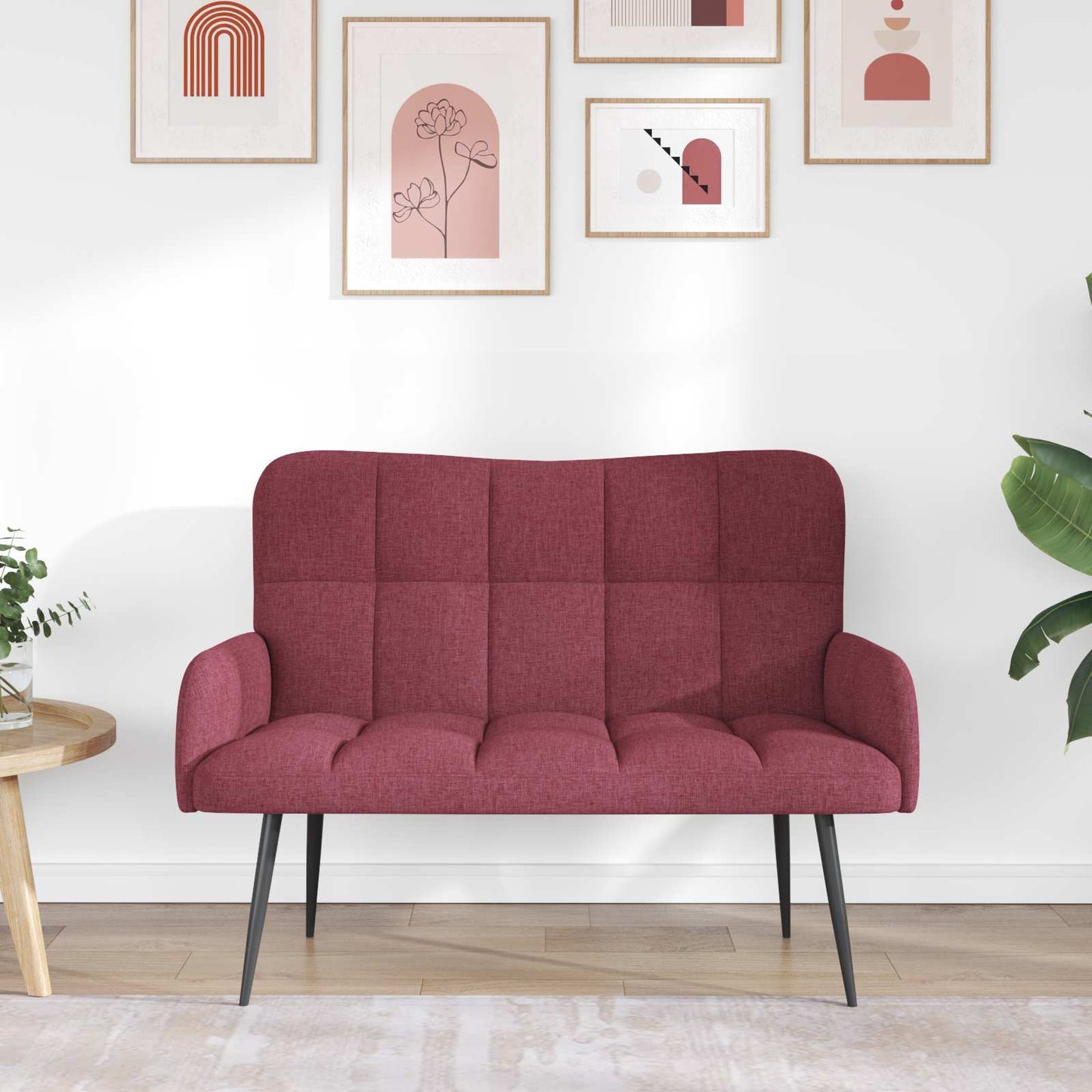 Zweisitzer Sofa Weinrot 115 x 61 x 87 cm Stoff