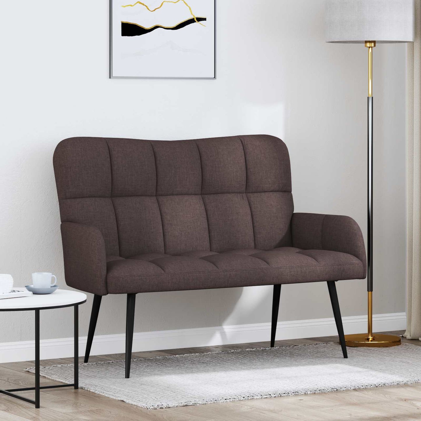 Zweisitzer Sofa Dunkelbraun 115 x 61 x 87 cm Stoff