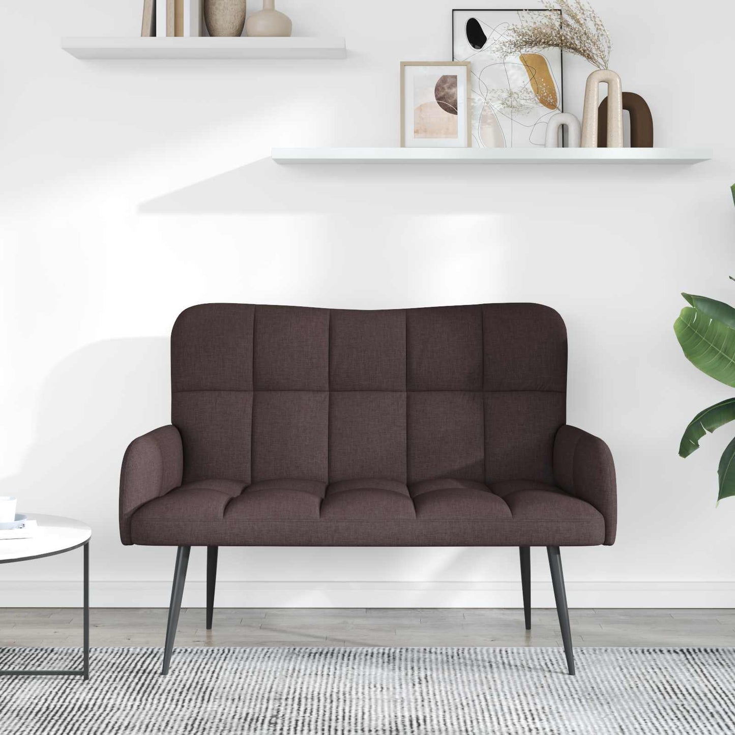 Zweisitzer Sofa Dunkelbraun 115 x 61 x 87 cm Stoff