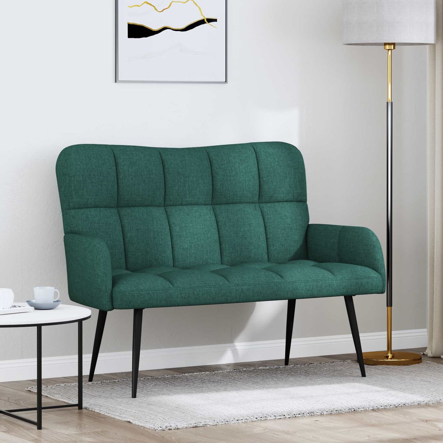 Zweisitzer Sofa Dunkelgrün 115 x 61 x 87 cm Stoff