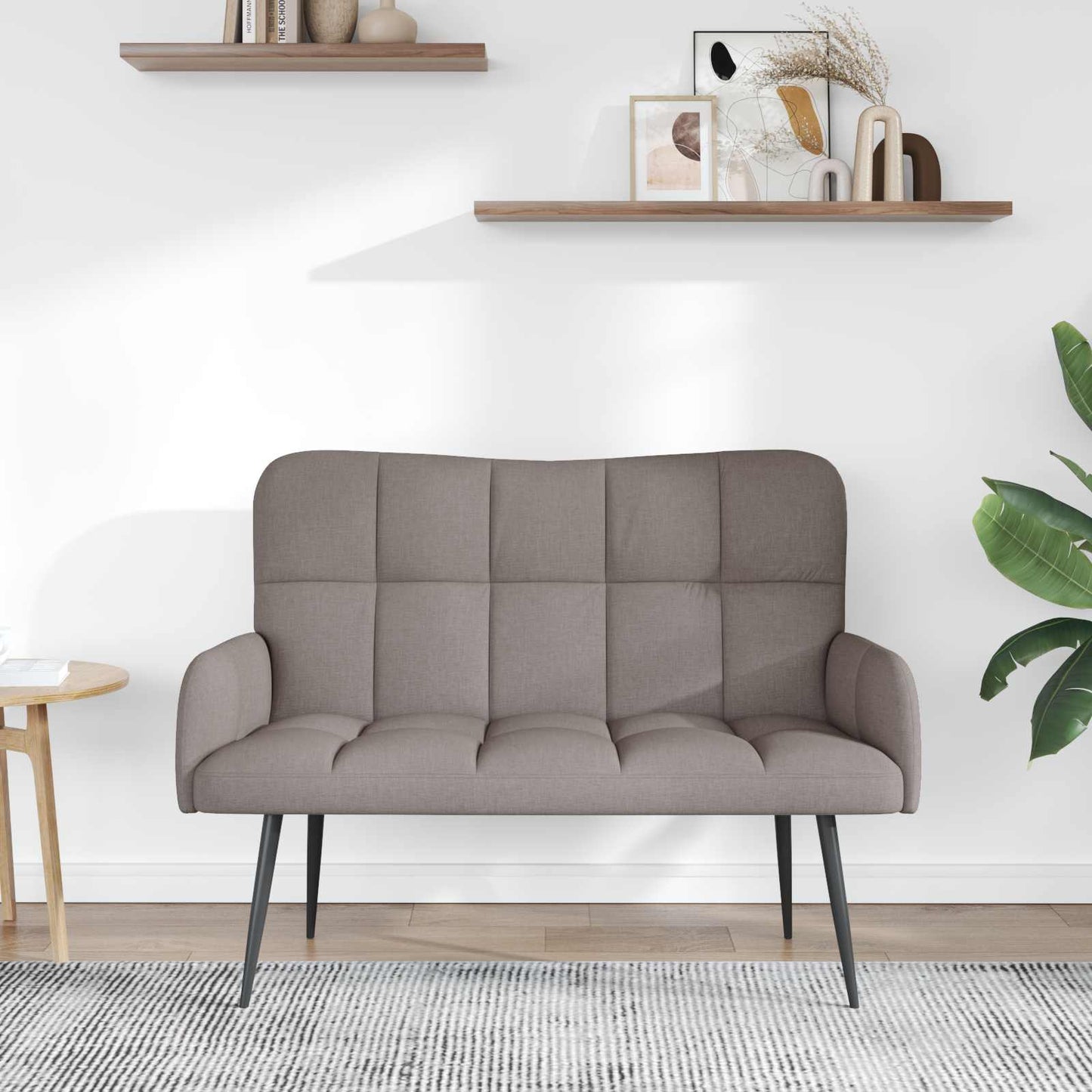 Zweisitzer Sofa Taupe 115 x 61 x 87 cm Stoff
