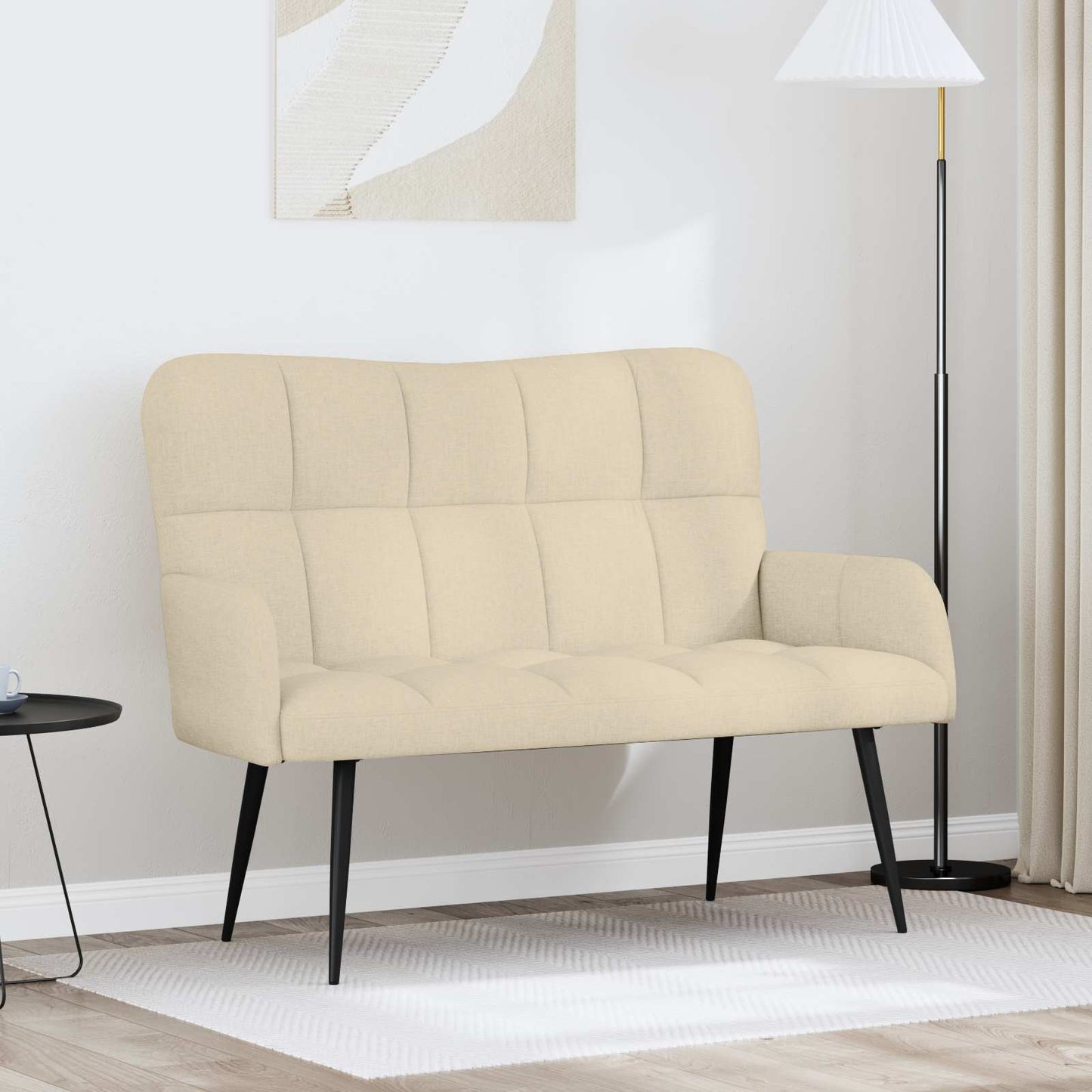Zweisitzer Sofa Creme 115 x 61 x 87 cm Stoff