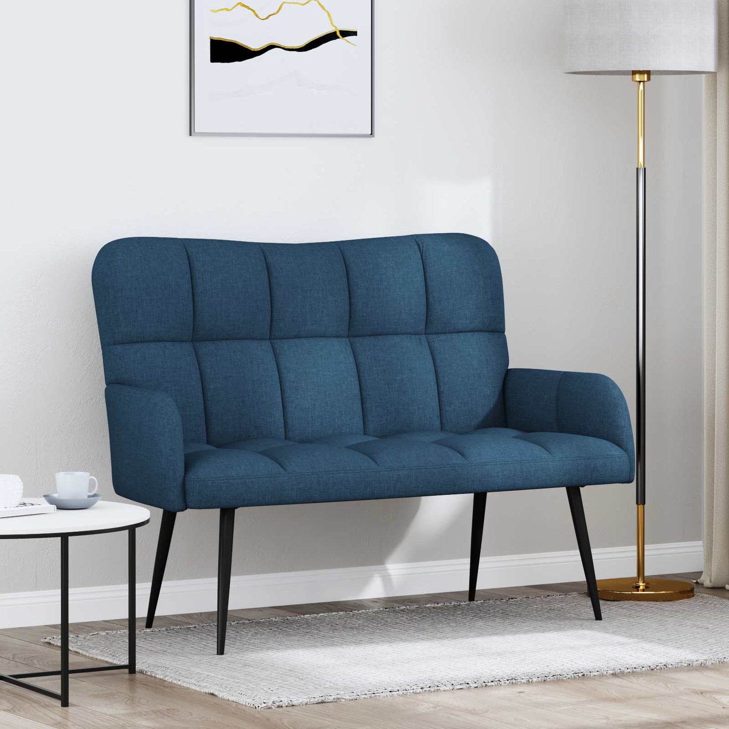 Zweisitzer Sofa Blau 115 x 61 x 87 cm Stoff