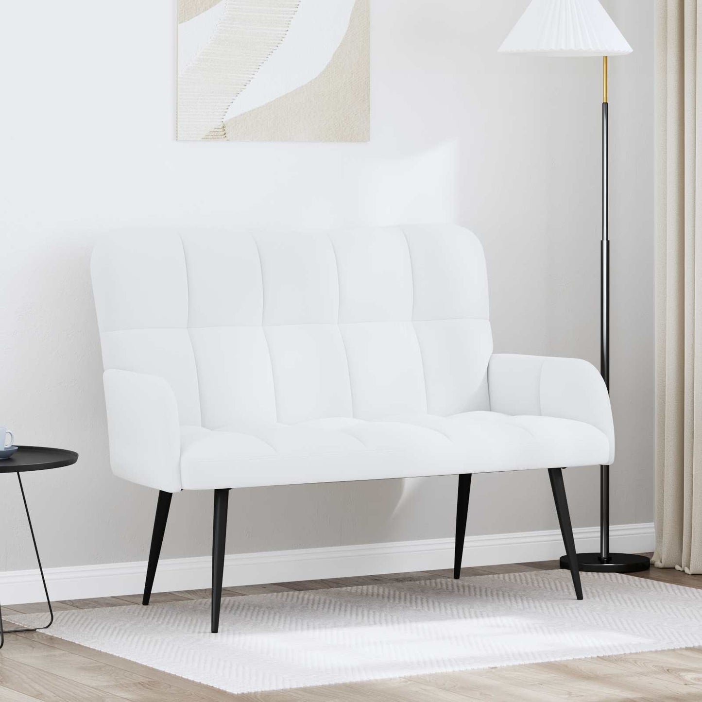 Zweisitzer Sofa Weiß 115 x 61 x 87 cm Stoff