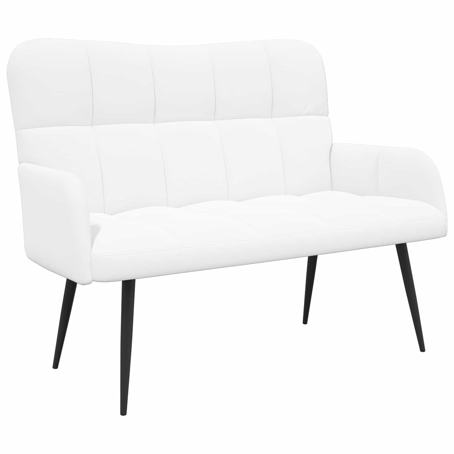 Zweisitzer Sofa Weiß 115 x 61 x 87 cm Stoff