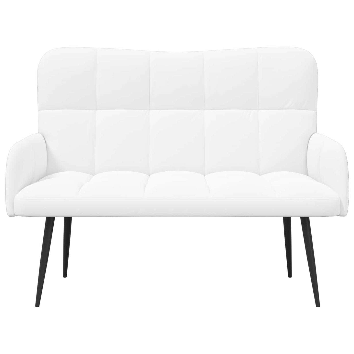 Zweisitzer Sofa Weiß 115 x 61 x 87 cm Stoff