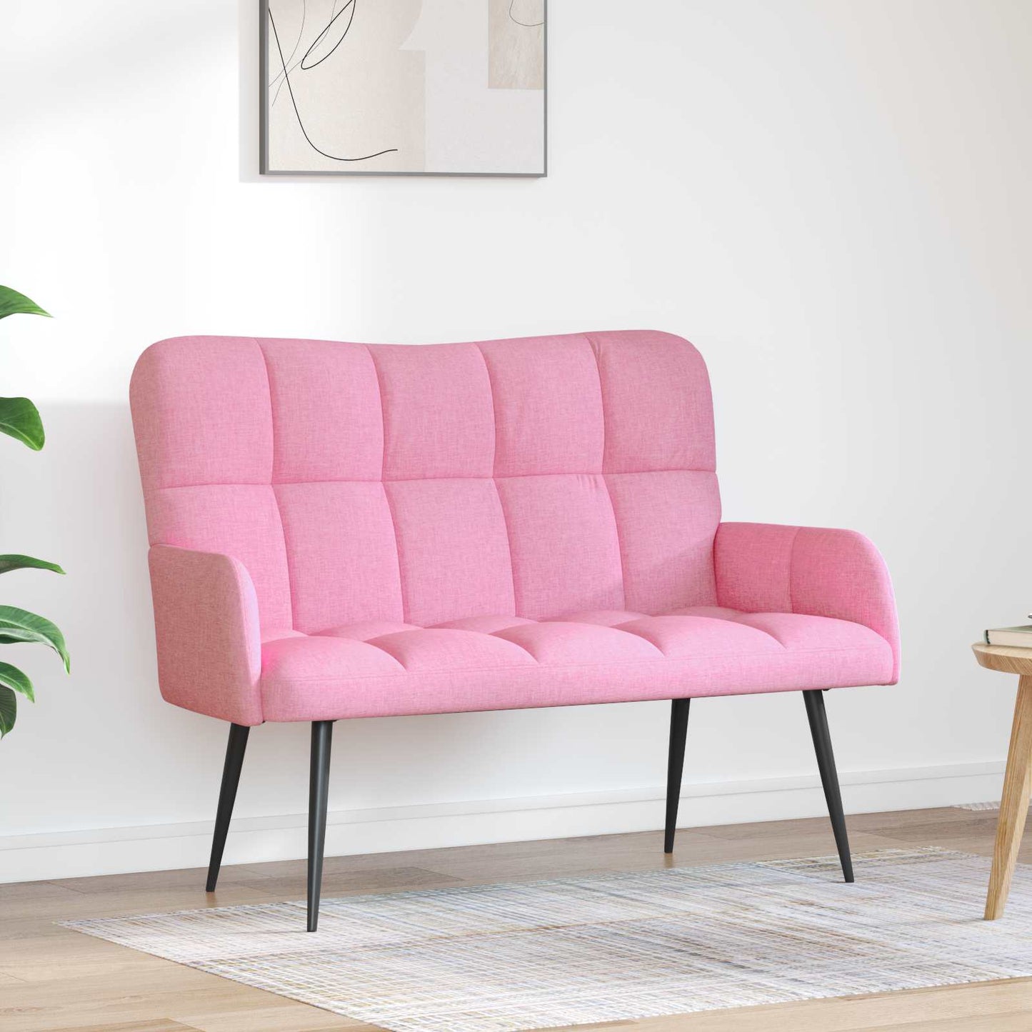 Zweisitzer Sofa Rosa 115 x 61 x 87 cm Stoff