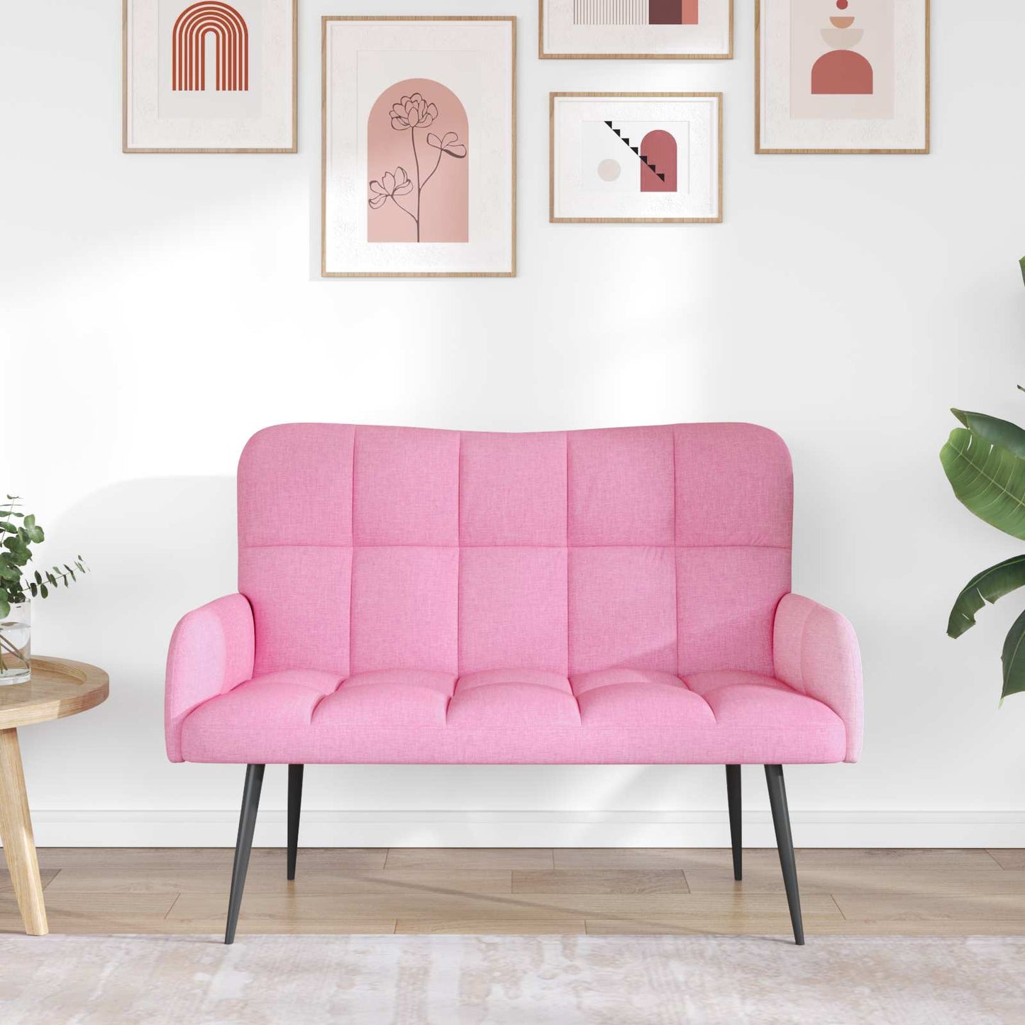 Zweisitzer Sofa Rosa 115 x 61 x 87 cm Stoff