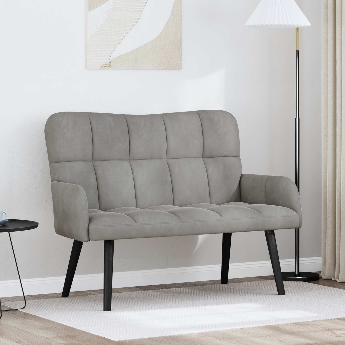 Zweisitzer Sofa Hellgrau 115 x 61 x 87 cm Samt