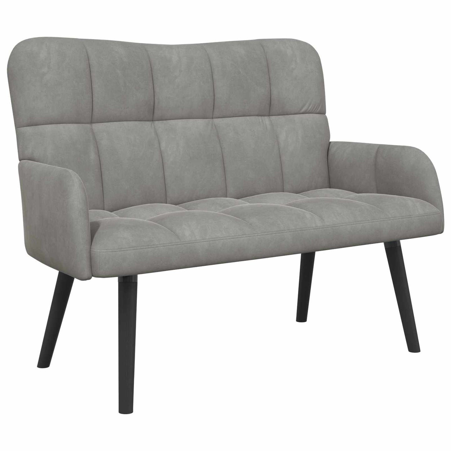 Zweisitzer Sofa Hellgrau 115 x 61 x 87 cm Samt